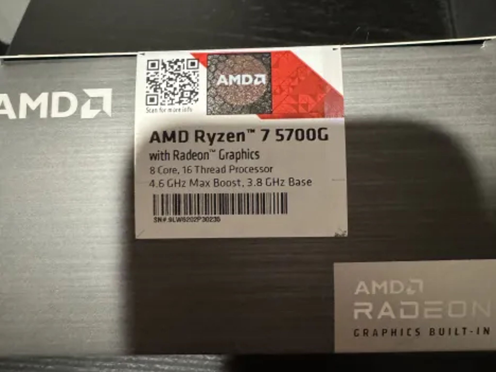 Brand New Ryzen 7 5700g (COMES WITH STOCK COOLER)
