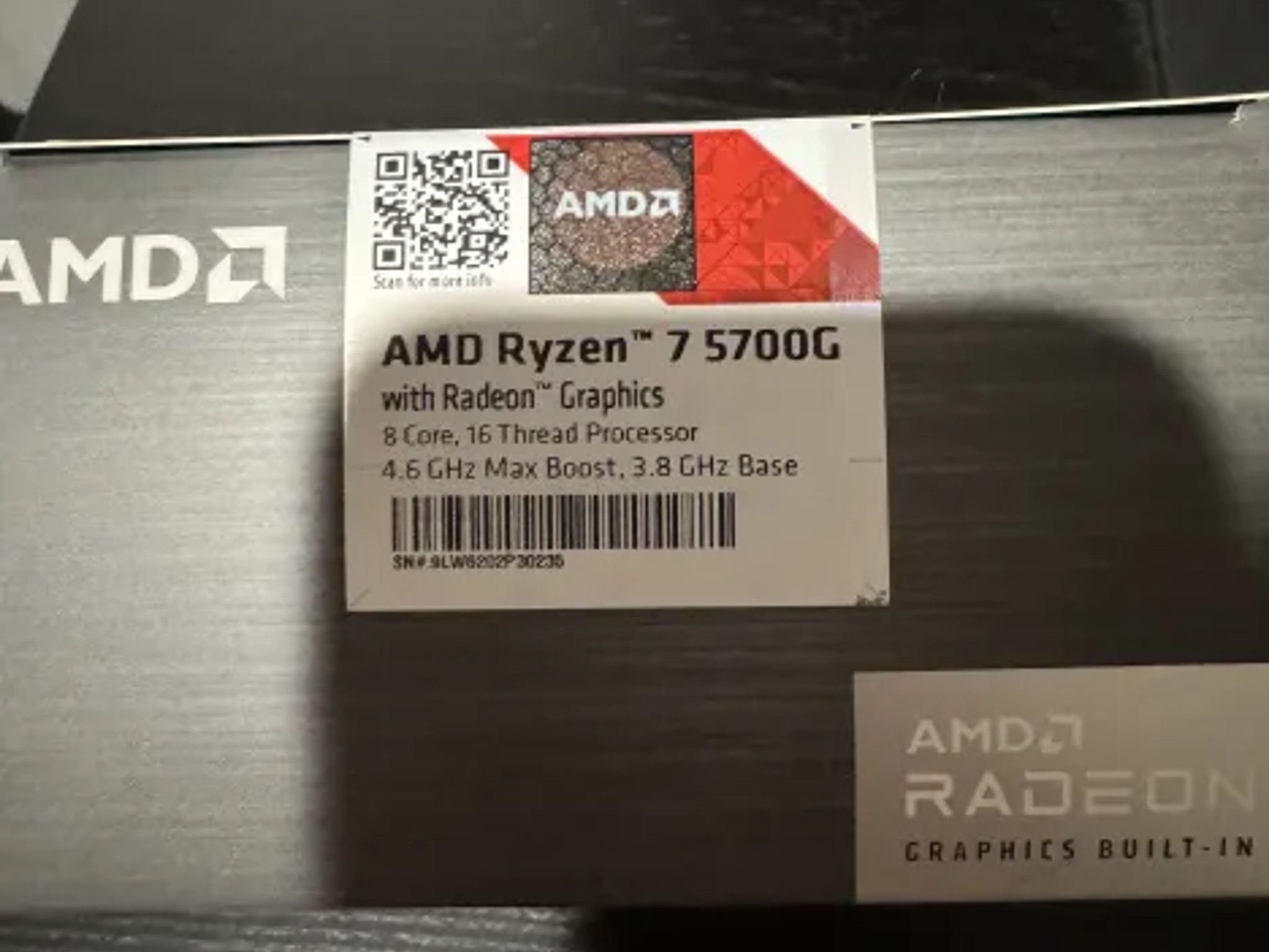 Brand New Ryzen 7 5700g (COMES WITH STOCK COOLER)