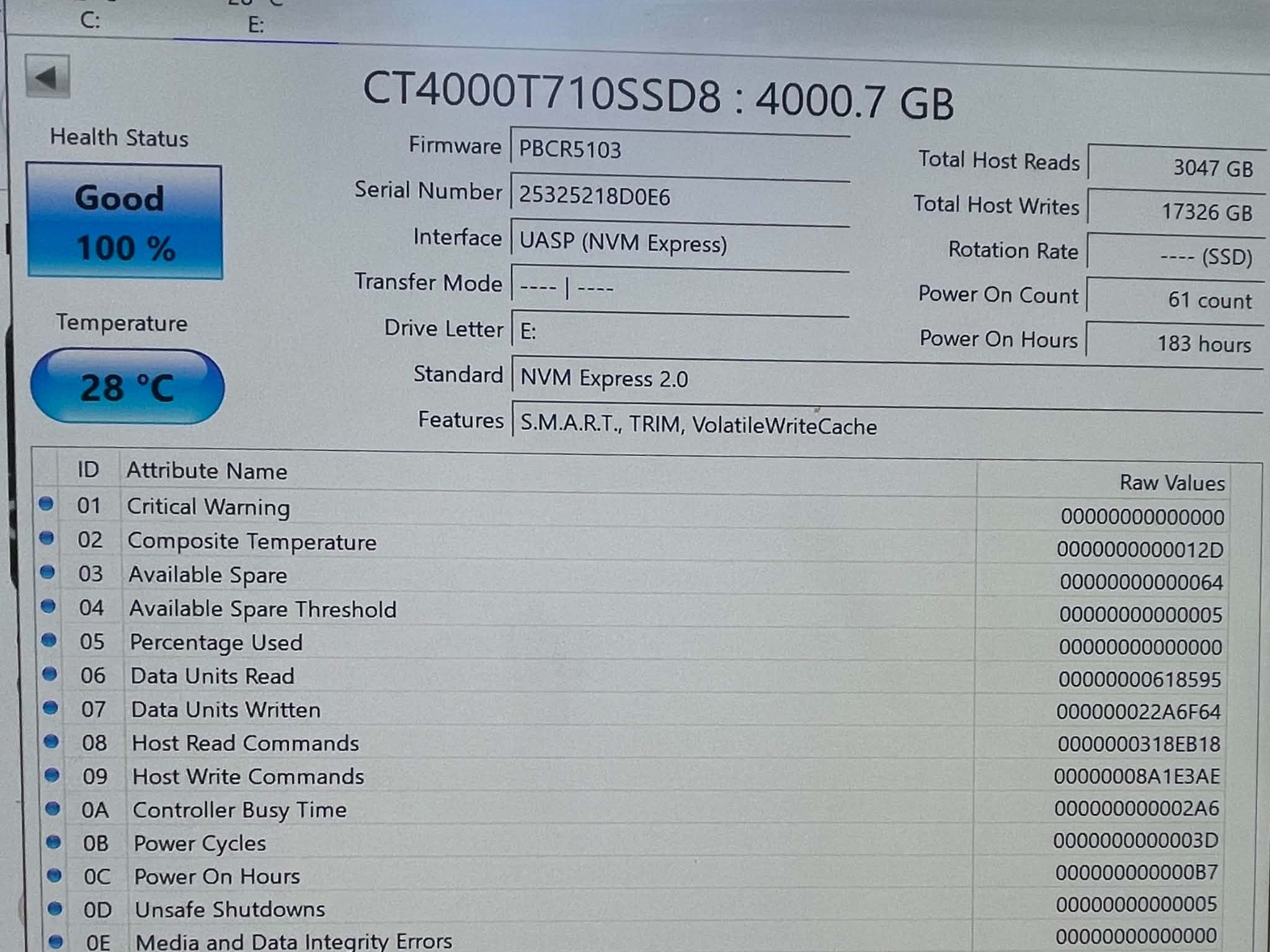 Crucial T710 4tb NVME