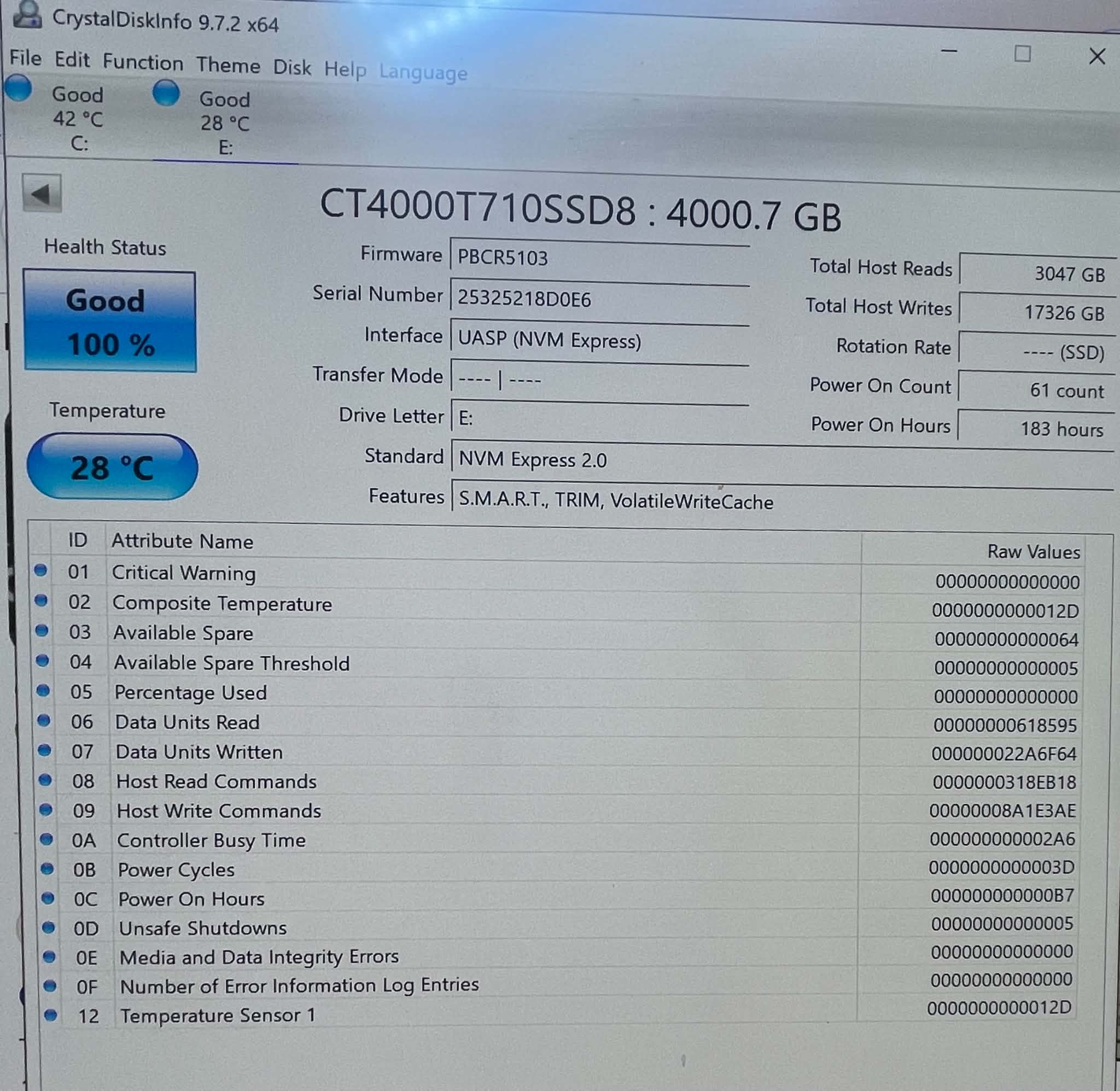 Crucial T710 4tb NVME