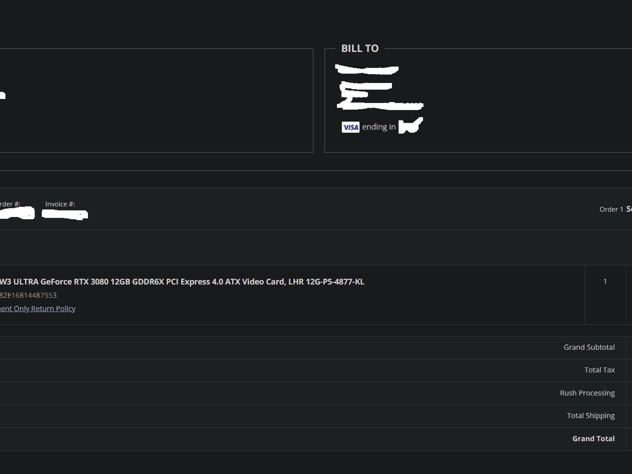 EVGA GeForce RTX 3080 12GB FTW3 Ultra