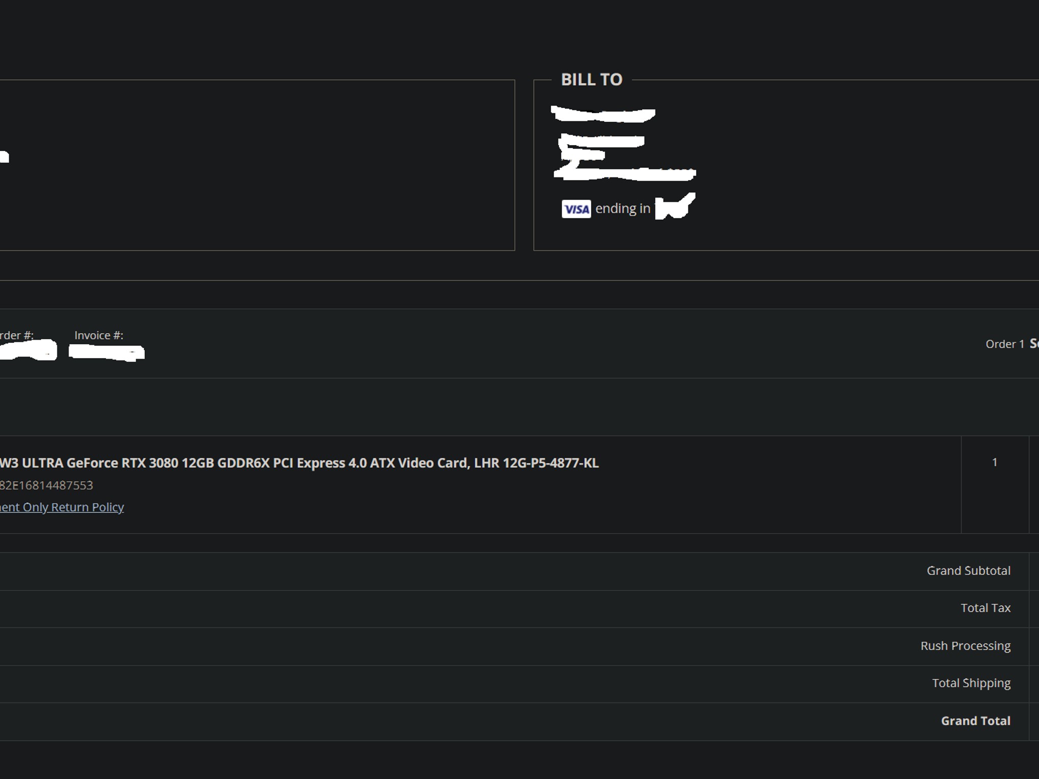EVGA GeForce RTX 3080 12GB FTW3 Ultra