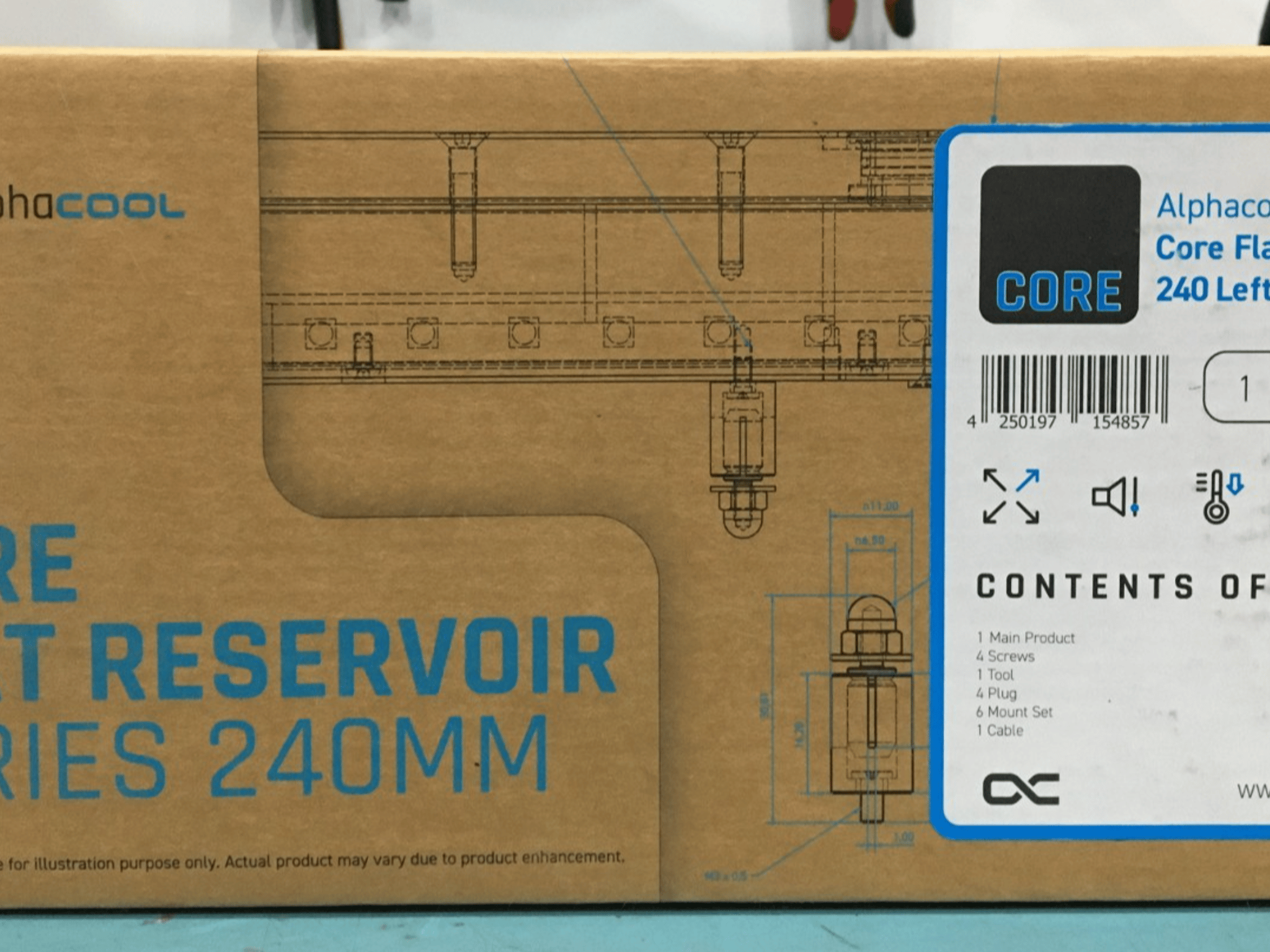 Alphacool Core Flat Reservoir 240 Left for VPP/05 15485 - Open Box