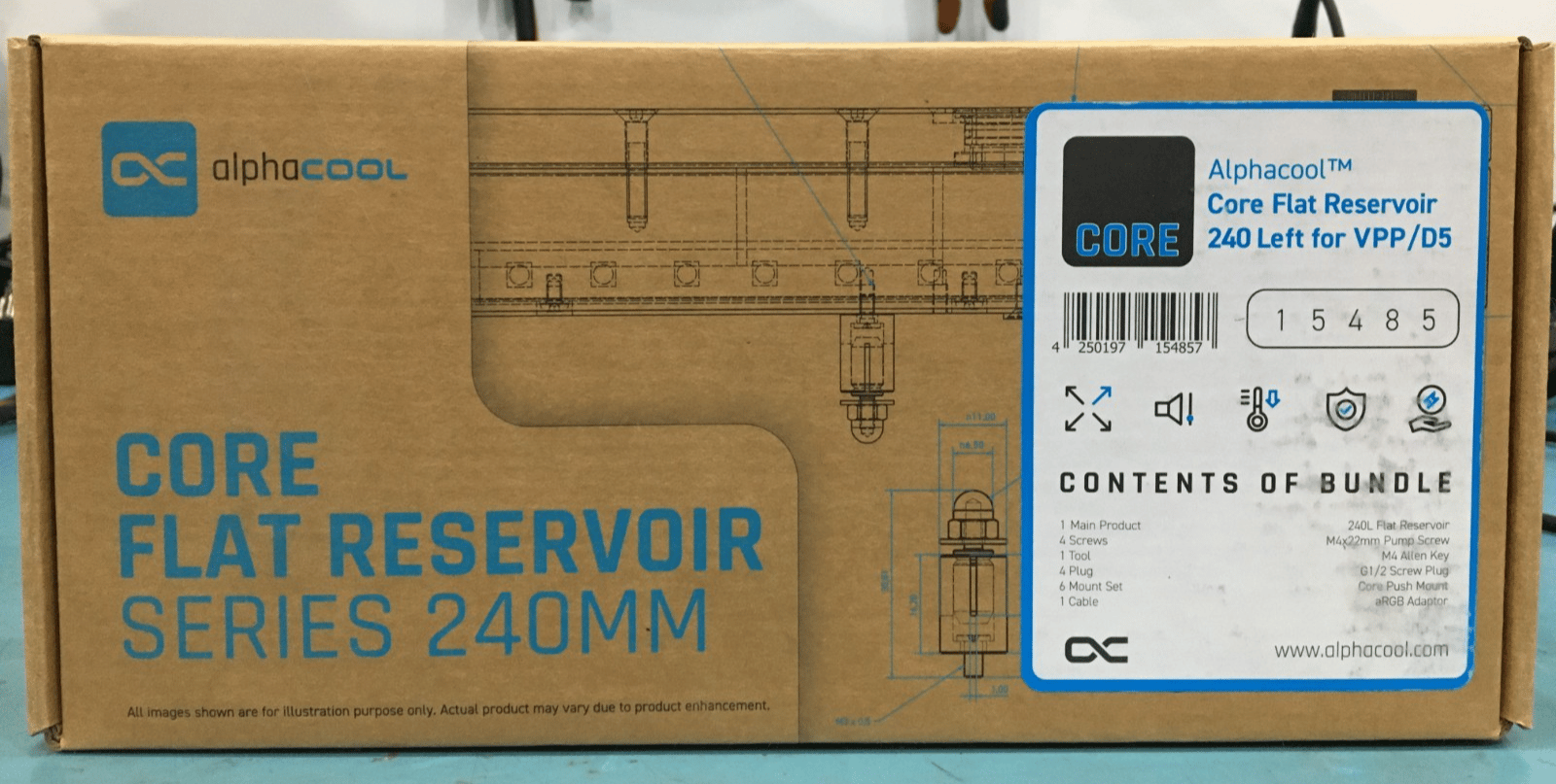Alphacool Core Flat Reservoir 240 Left for VPP/05 15485 - Open Box