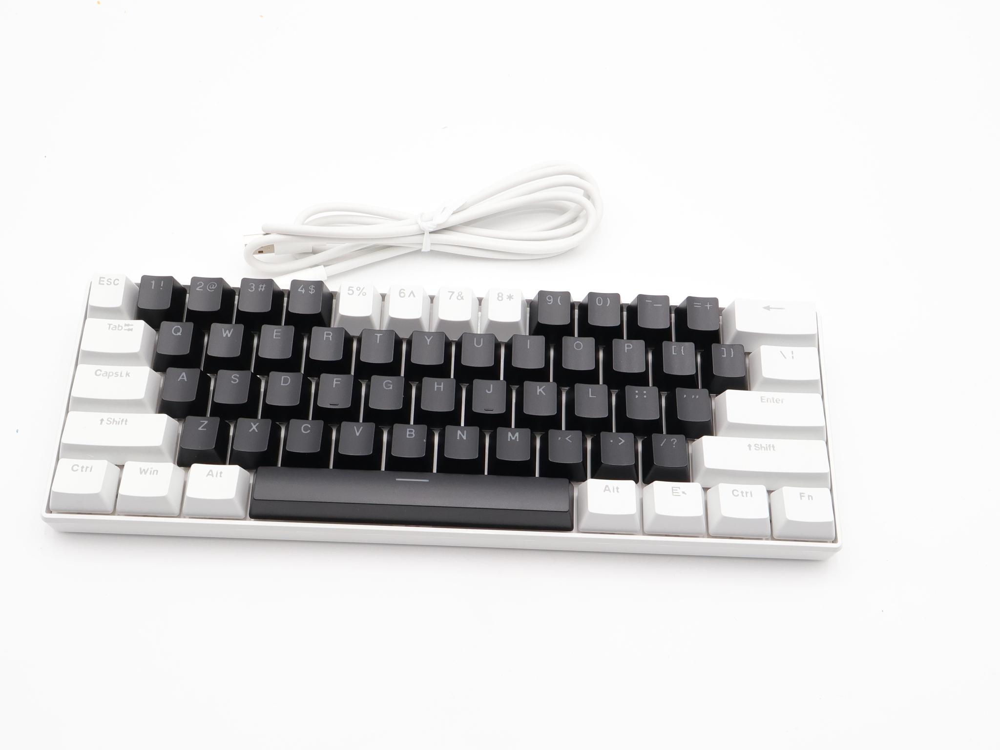 NEW Kavlorn KL61 60% Mechanical Gaming Keyboard 61 Key RGB Backlit White Black USB