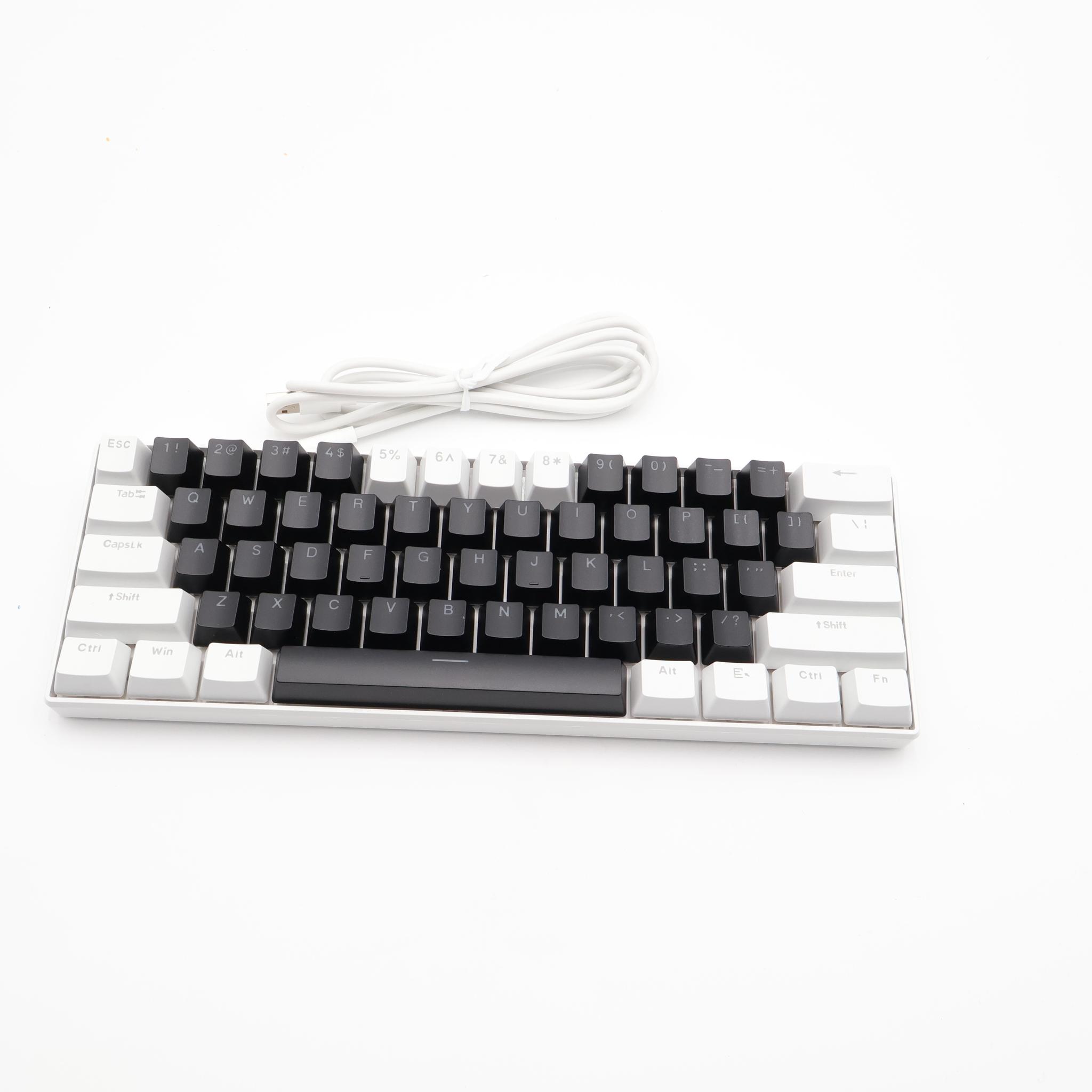 NEW Kavlorn KL61 60% Mechanical Gaming Keyboard 61 Key RGB Backlit White Black USB