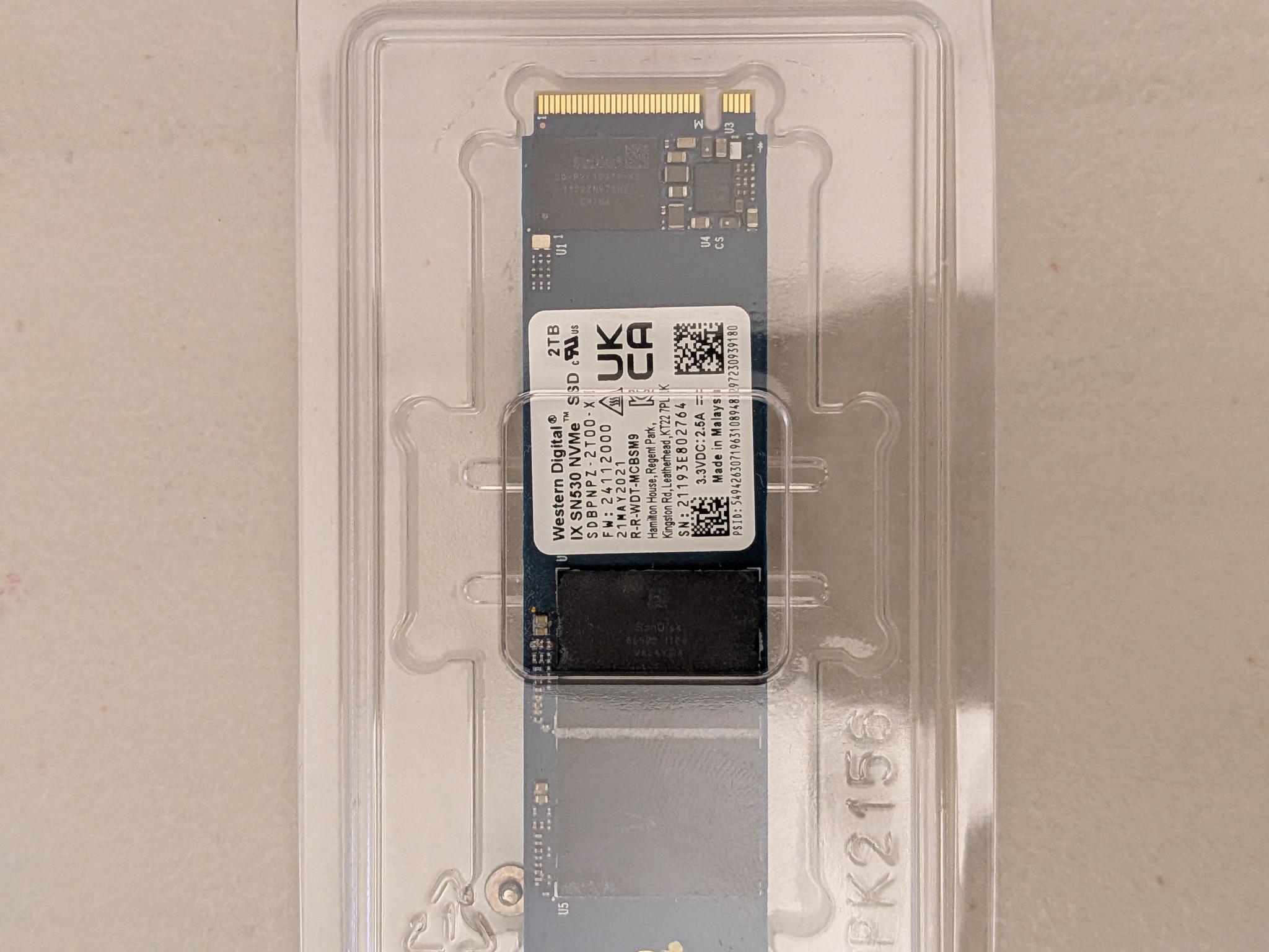Western Digital SN530 2TB NVMe M.2 SSD – PCIe Gen3 x4 – Tested Excellent Condition