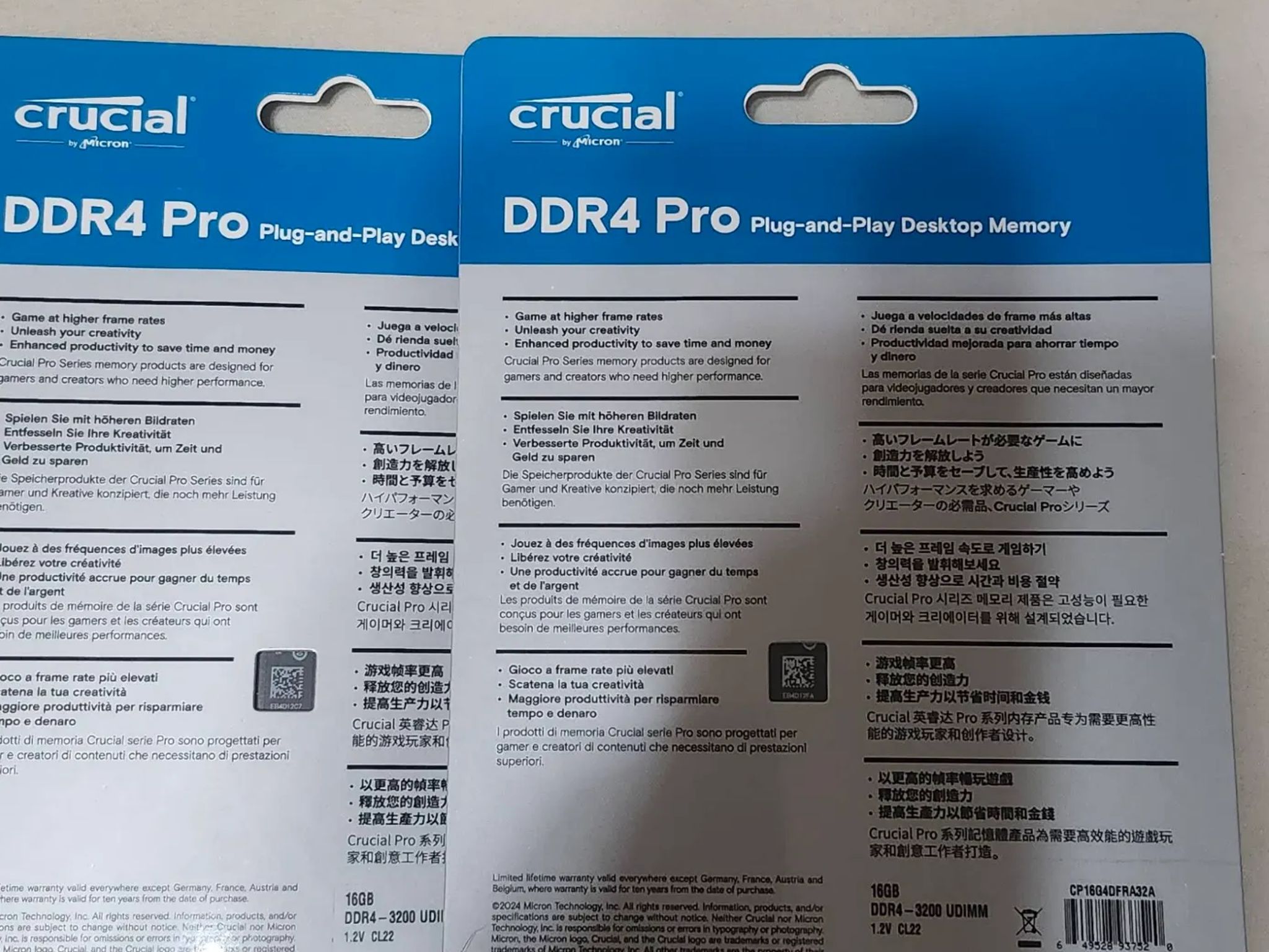 Crucial DDR4 32gb(2x16gb) 3200MT/s CL22/ TEAMGROUP DDR4 32gb(x2 16gb) 3200MT/s CL16