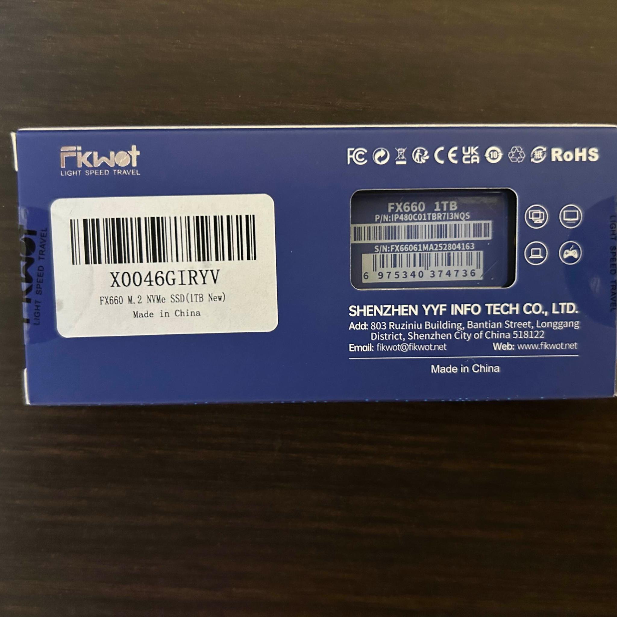 Fikwot FX660 1TB Gen 4x4 NVMe M.2 ssd