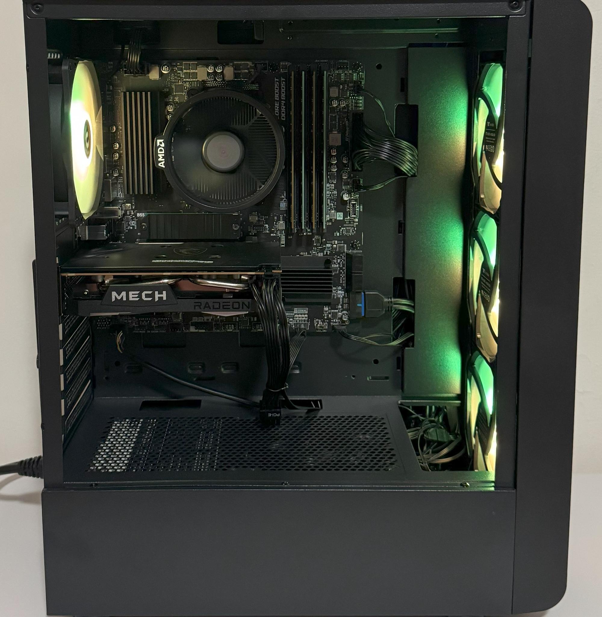 AMD Ryzen 5 5600GT Gaming PC Radeon RX 6500 XT MSI B550 32GB DDR4 1TB NVMe SSD Thermaltake ARGB Case