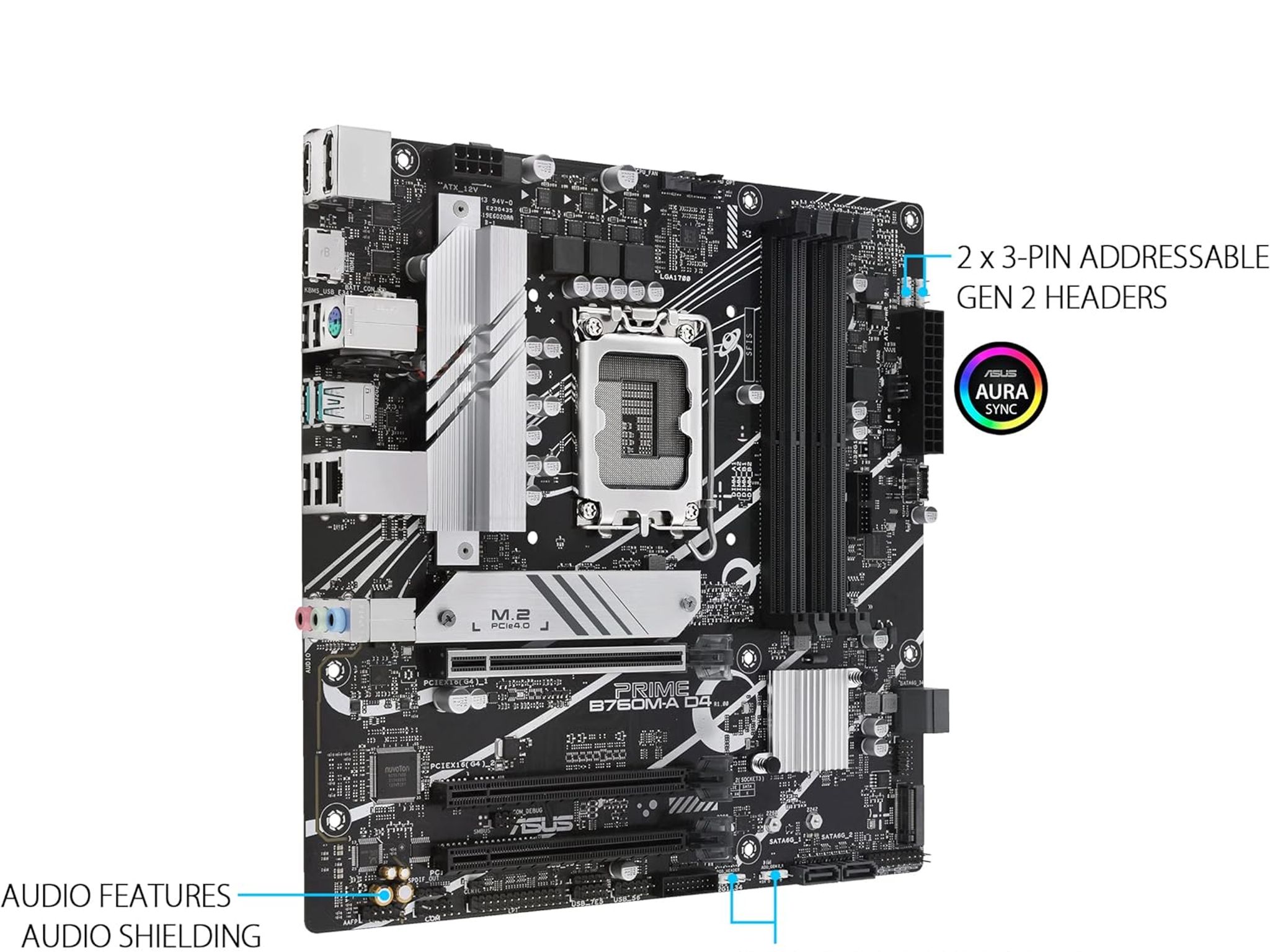 ASUS PRIME B760M-A D4 Intel B760 LGA 1700 microATX DDR4 Desktop Motherboard