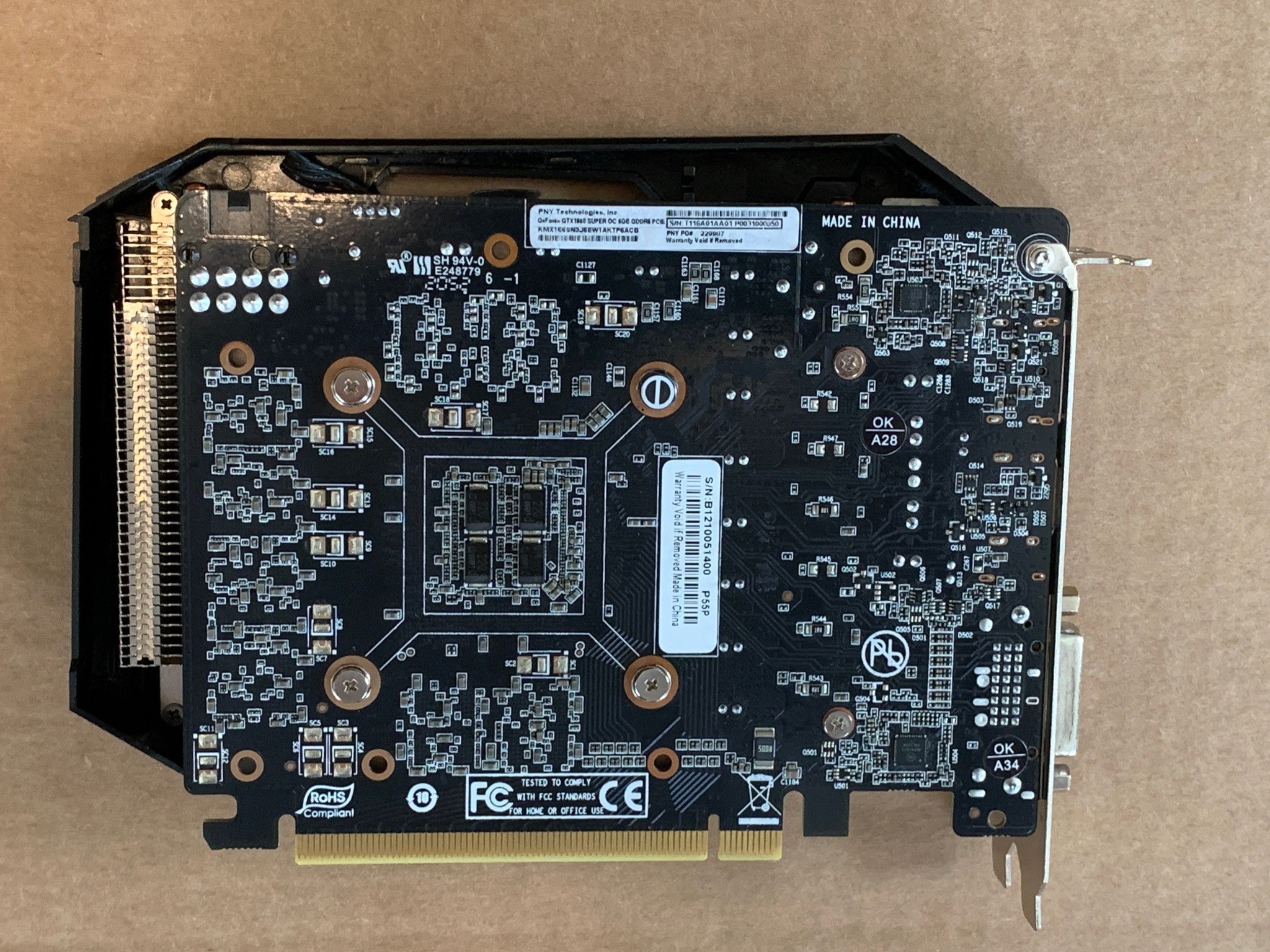 PNY GeForce GTX 1660 SUPER 6GB XLR8 Gaming Overclocked Edition, Used.