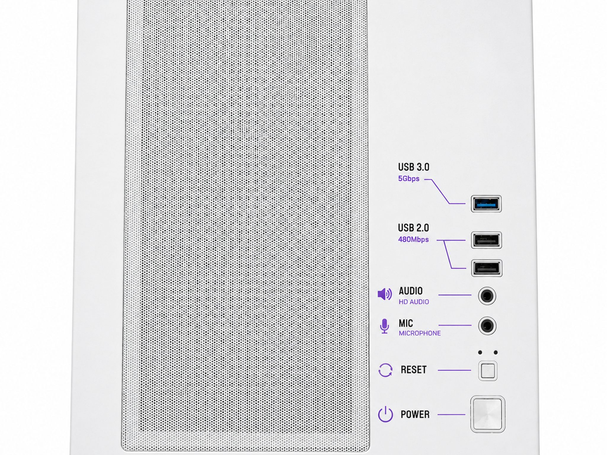 WHITE CUBEX ARGB GAMING PC MATX CASE – PANORAMIC TEMPERED GLASS