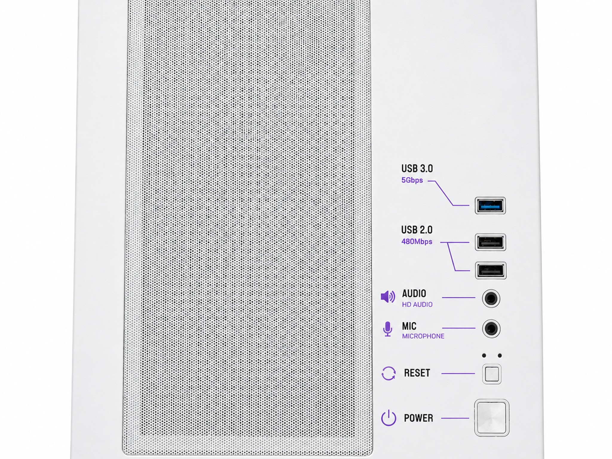 WHITE CUBEX ARGB GAMING PC MATX CASE – PANORAMIC TEMPERED GLASS