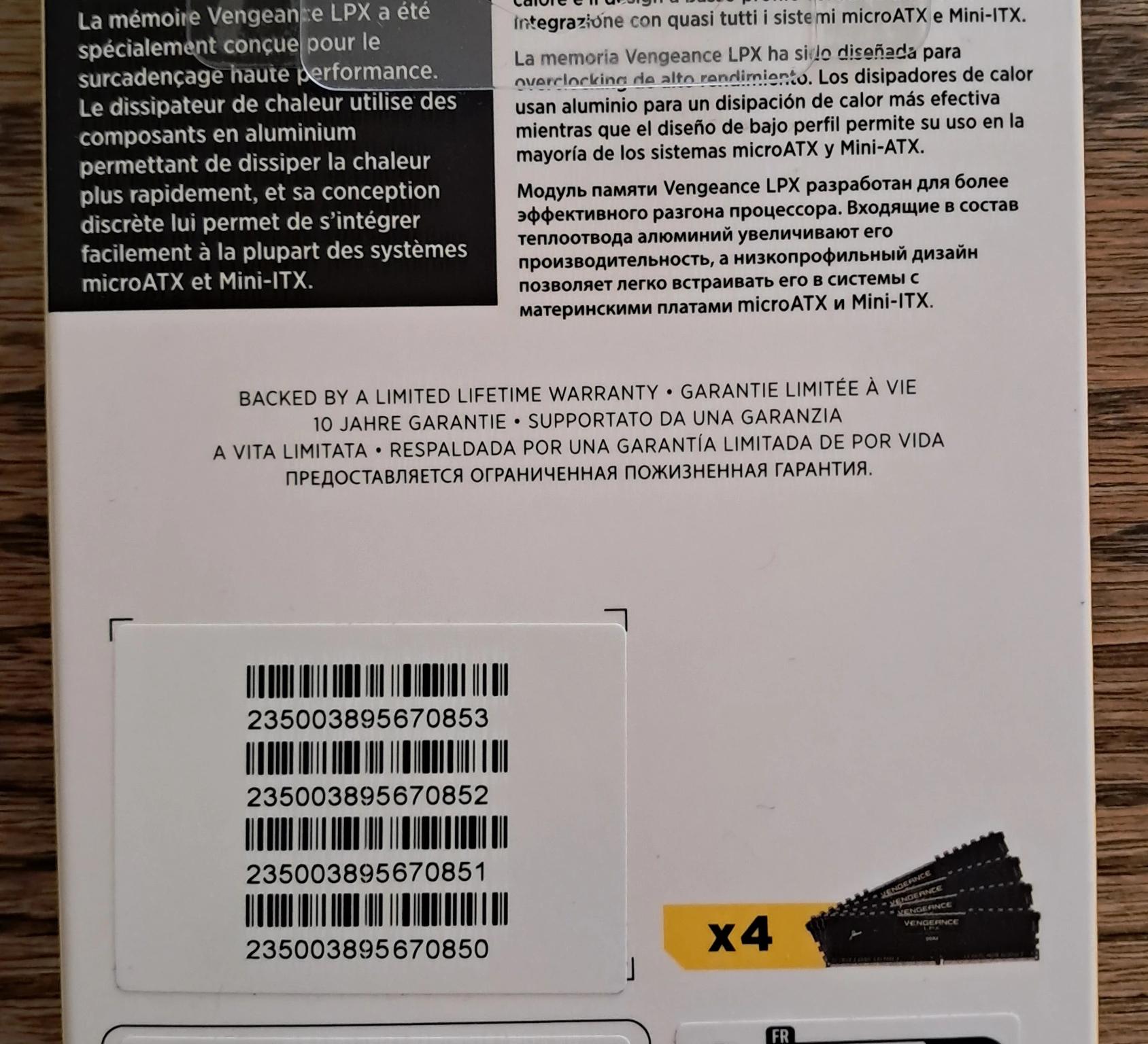 Corsair Vengeance LPX RAM, DDR4 3600MHz CL18 64GB(4x16GB)