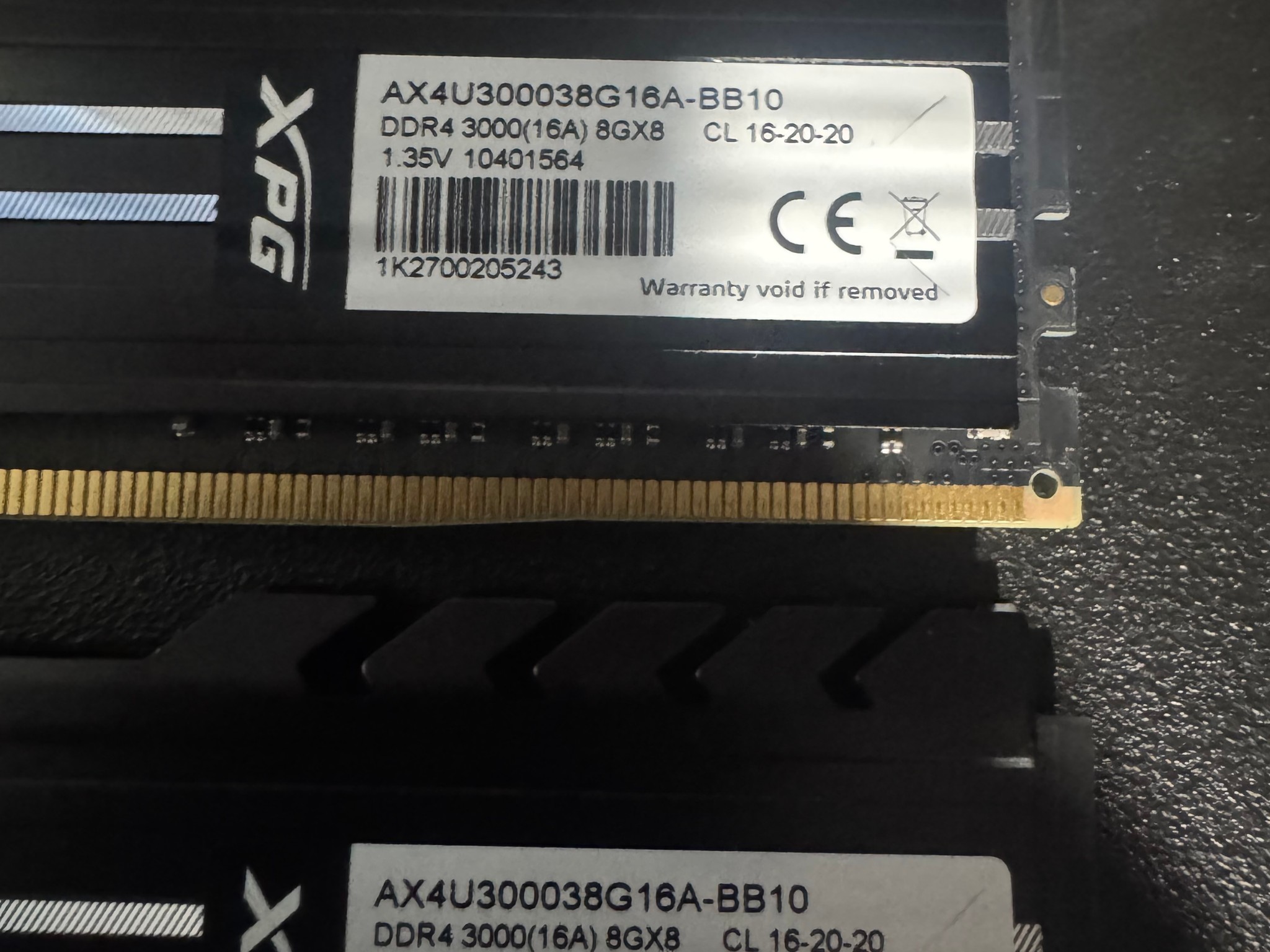 XPG Gammix D10 16GB (2x8GB) DDR4 3000MHz RAM Kit – Tested & Working