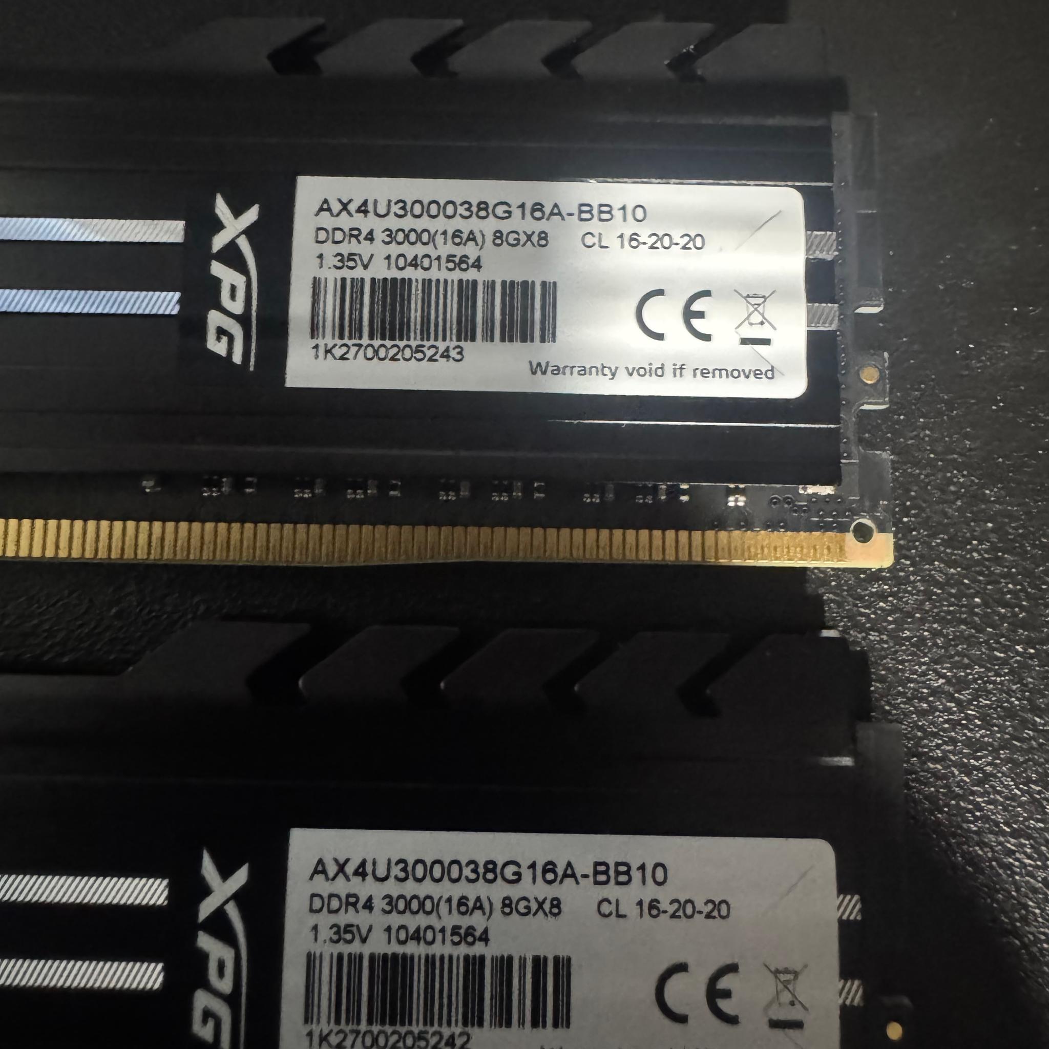 XPG Gammix D10 16GB (2x8GB) DDR4 3000MHz RAM Kit – Tested & Working
