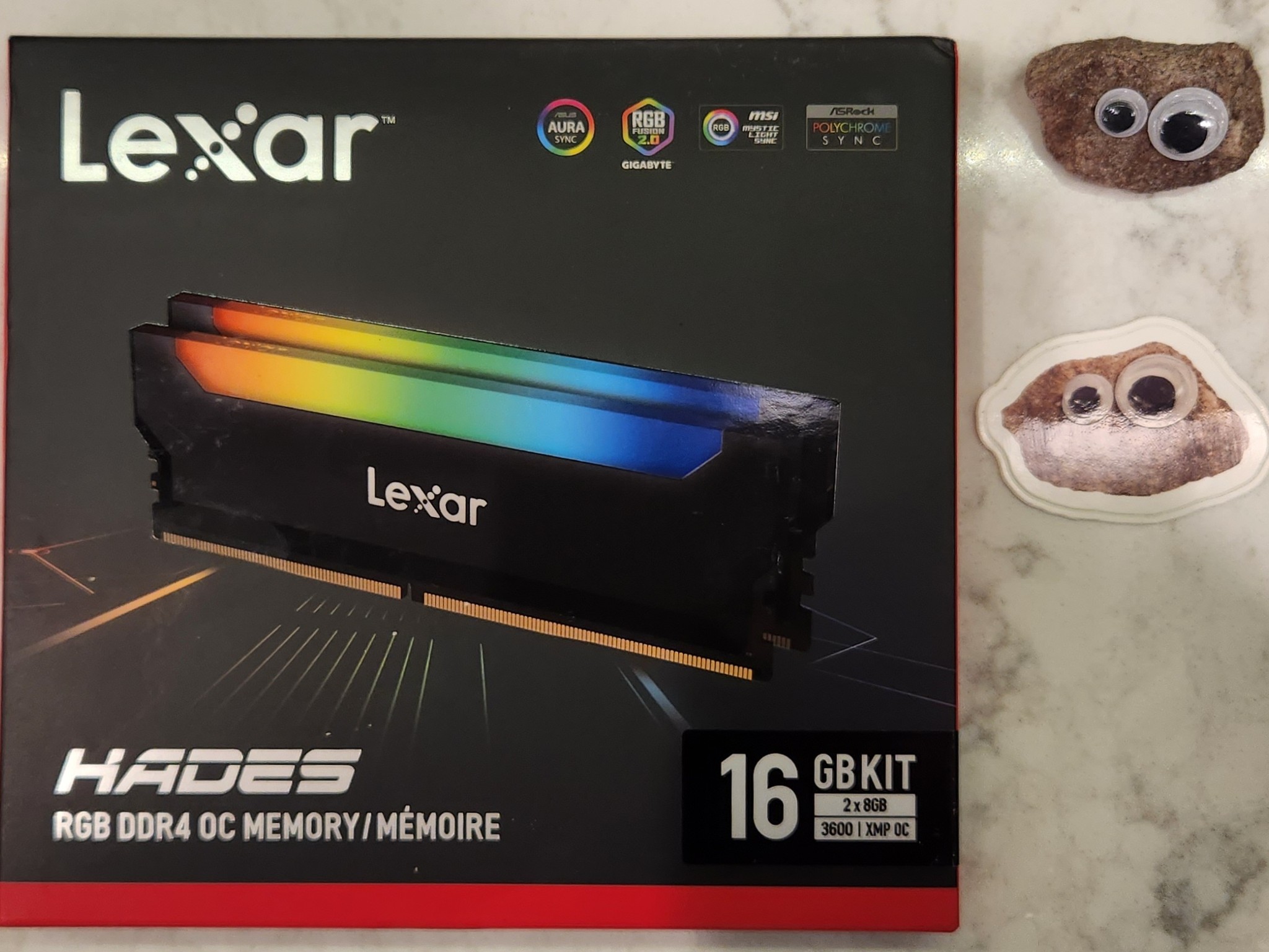 2x8GB DDR4 @ 3600C18 (Lexar Hades RGB) - BNIB
