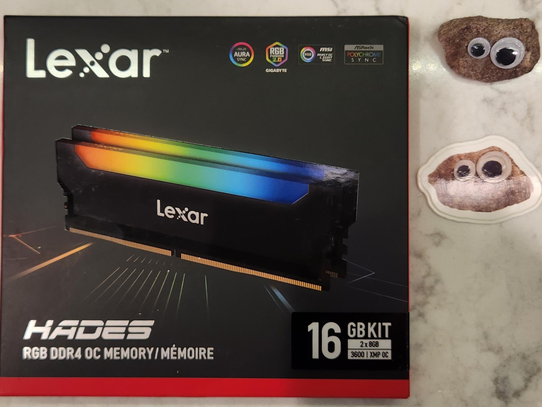 2x8GB DDR4 @ 3600C18 (Lexar Hades RGB) - BNIB