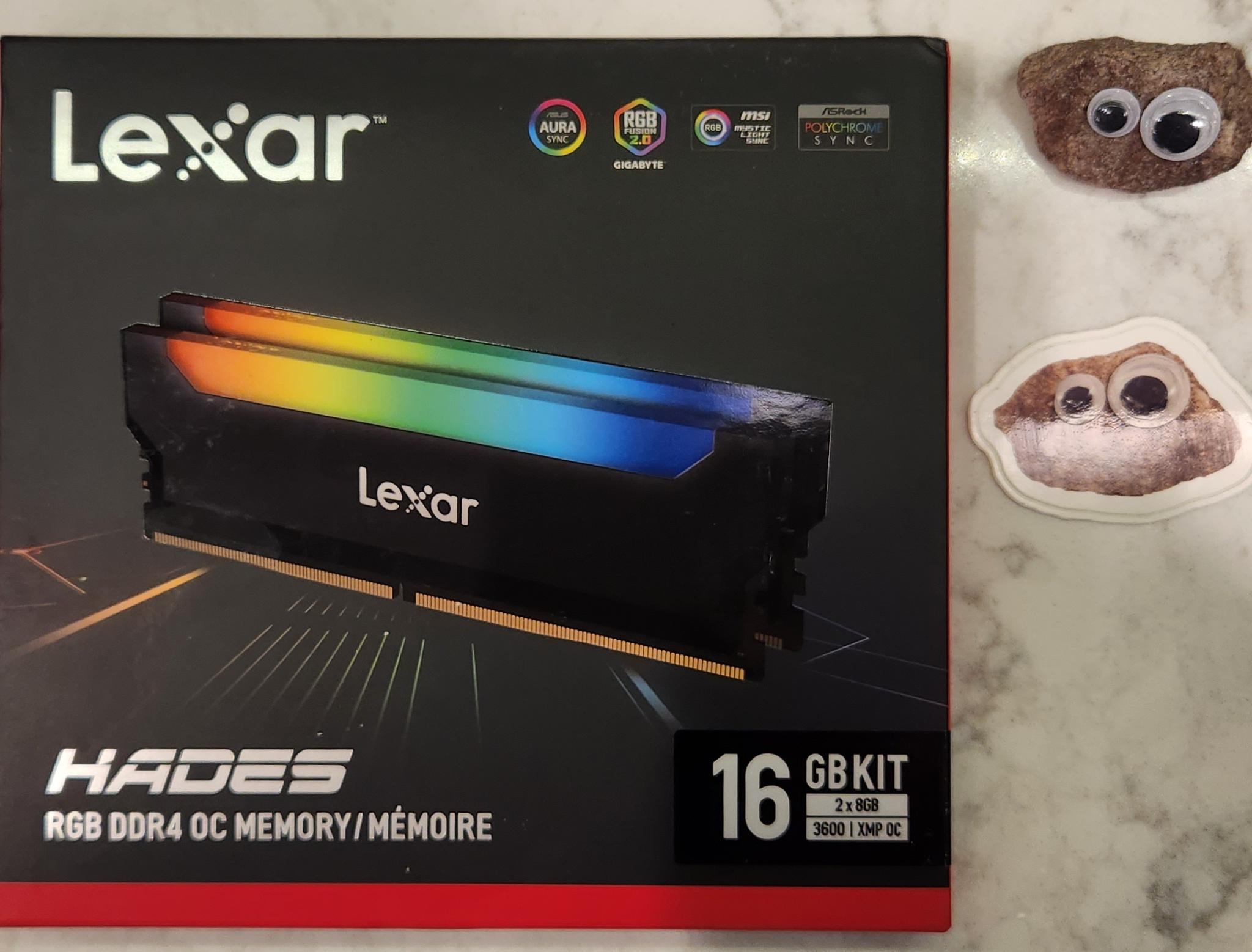 2x8GB DDR4 @ 3600C18 (Lexar Hades RGB) - BNIB