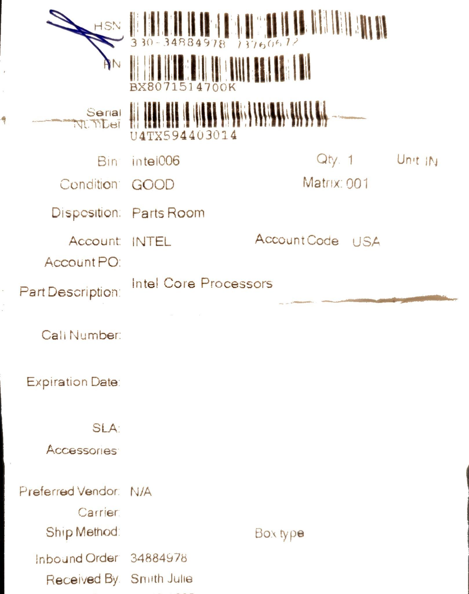 NIB Intel® Core™ i7-14700K - Core i7 20-Core (8P+12E) LGA 1700 125W Intel UHD Graphics 770