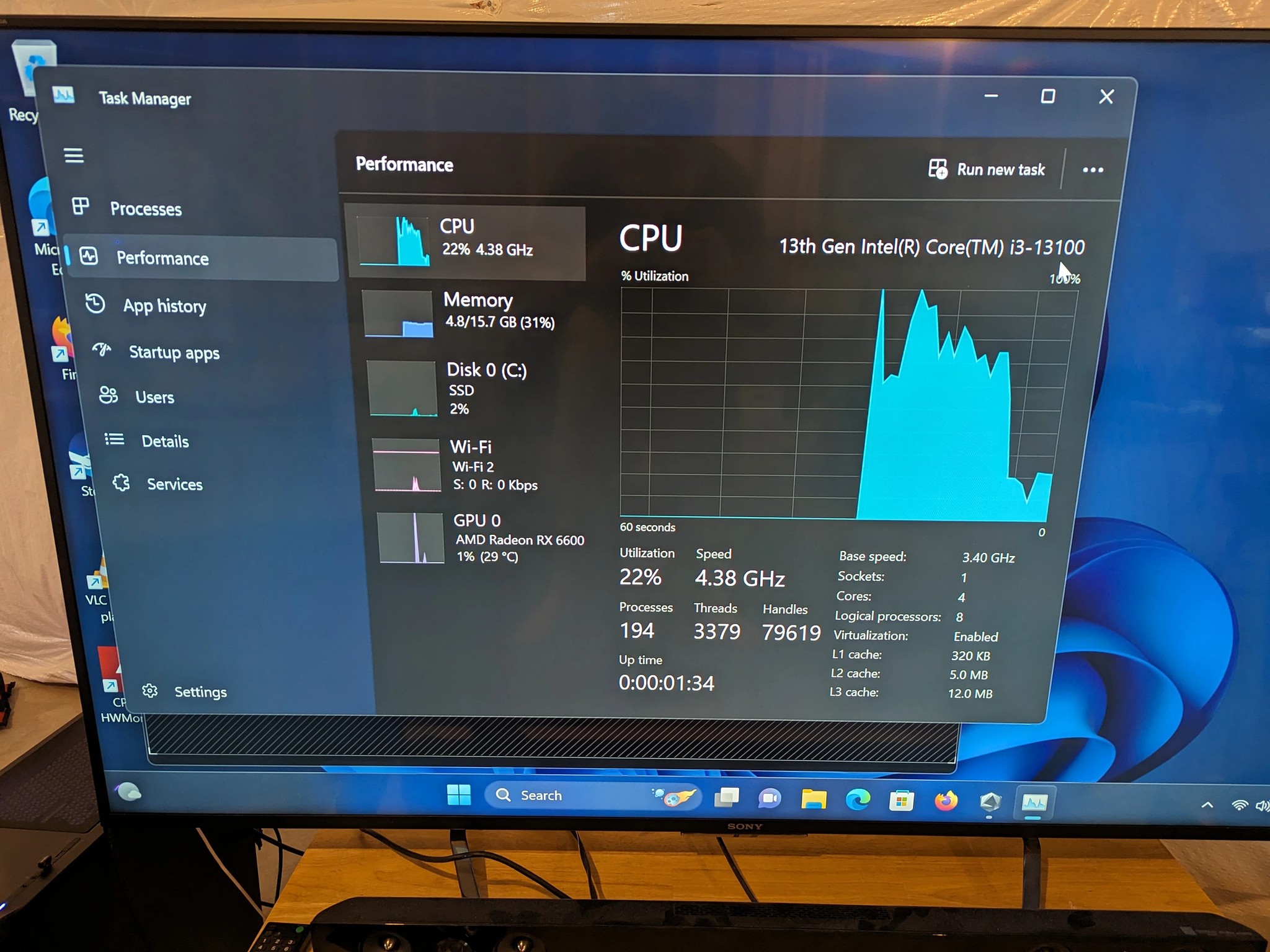 Entry Level RGB Budget Gaming PC - Brand New - Intel i3 13100 / Radeon RX6600 / 16GB RAM / 1TB SSD