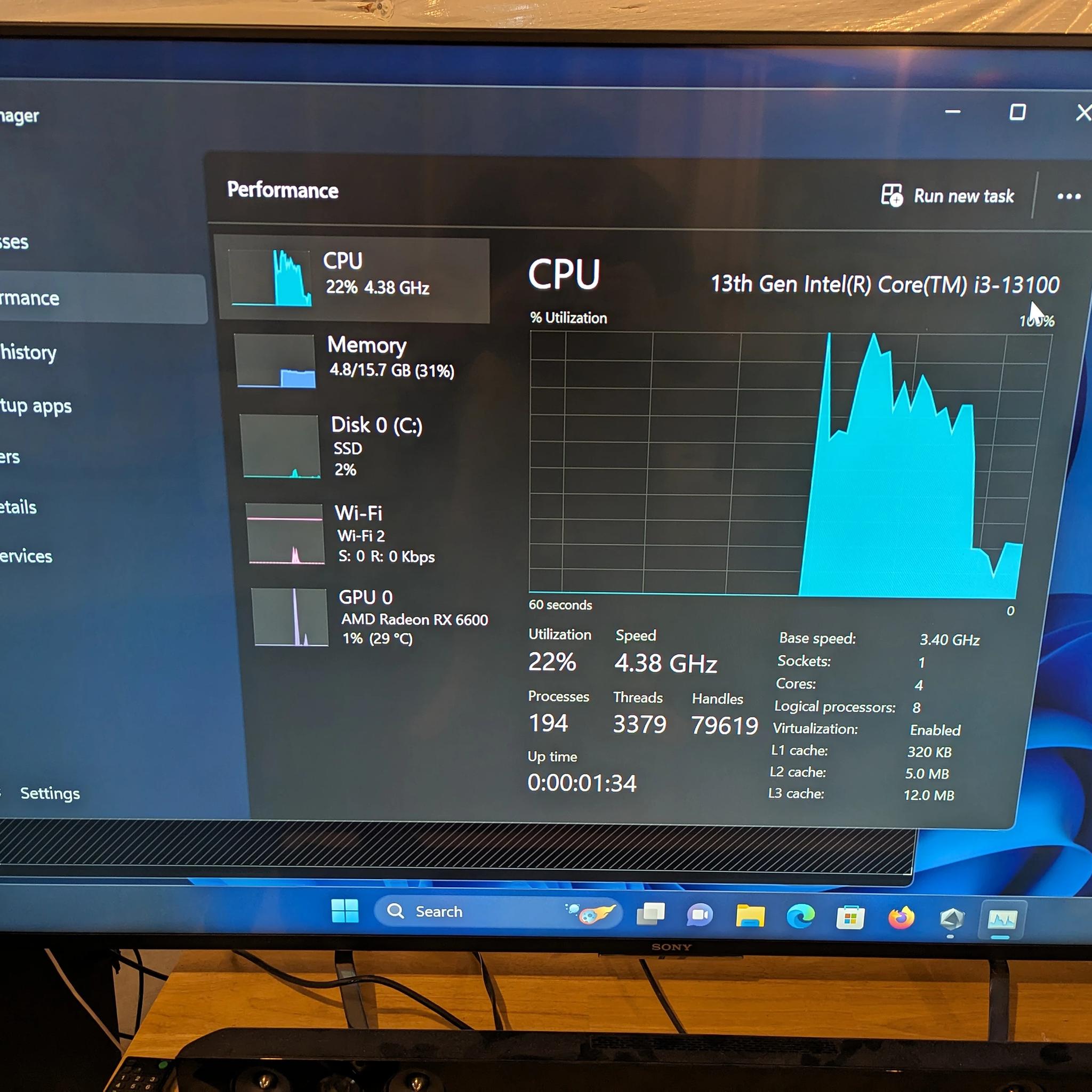 Entry Level RGB Budget Gaming PC - Brand New - Intel i3 13100 / Radeon RX6600 / 16GB RAM / 1TB SSD