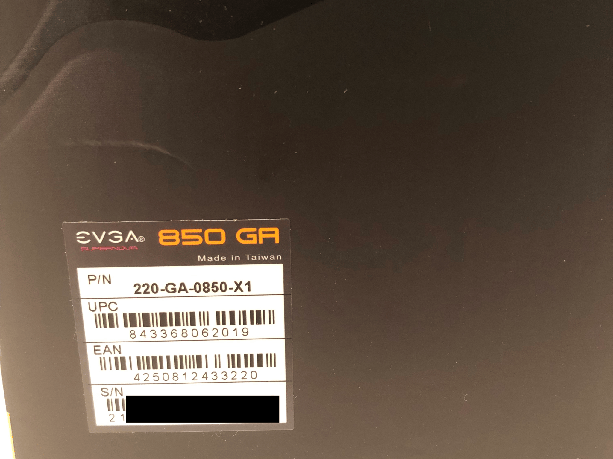  ***OPEN BOX*** EVGA SuperNOVA GA 850 Watt 80 PLUS Gold ATX Fully Modular Power Supply