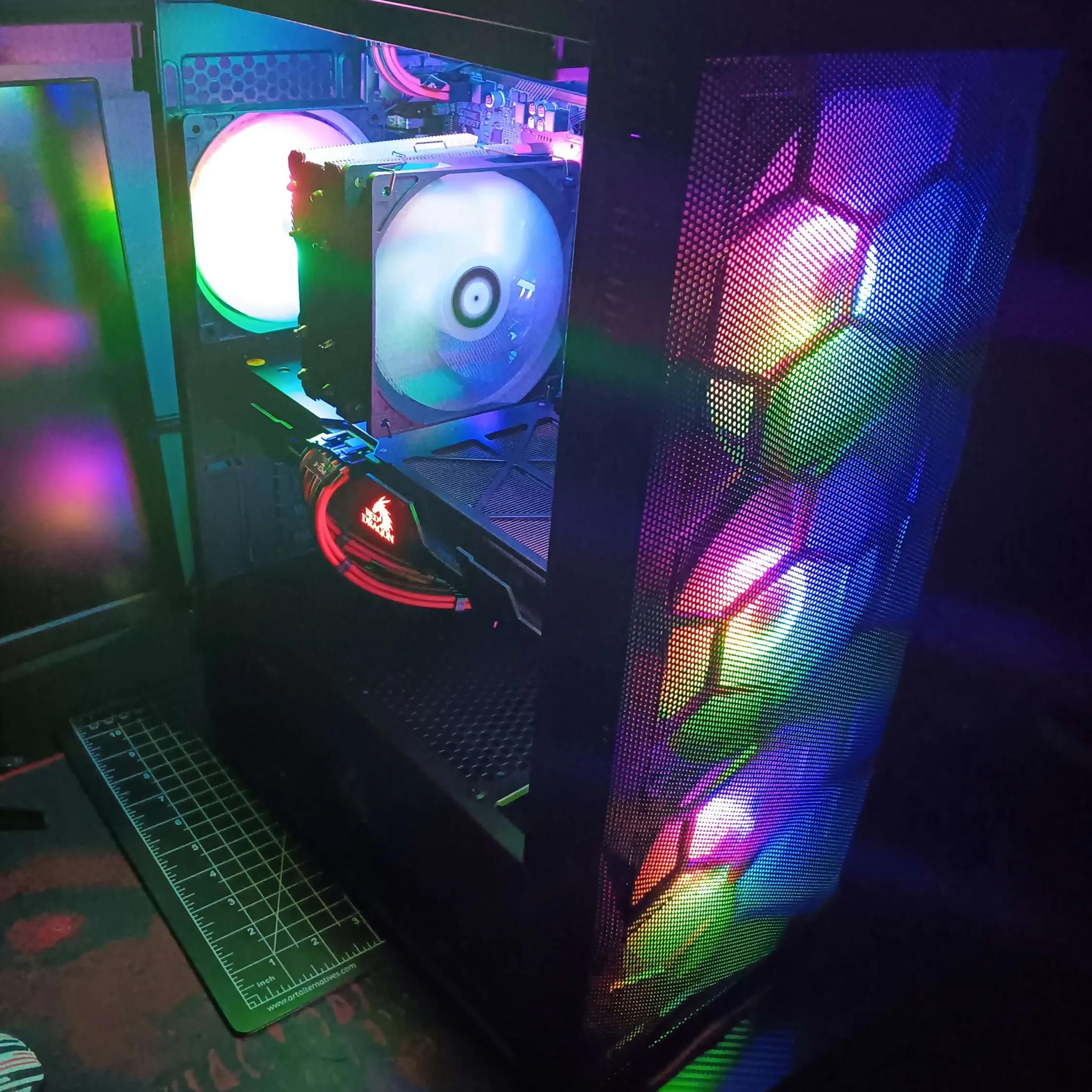 | Black RGB GAMING PC | Ryzen 5 2600x|RedDragon Vega56(UV'd & OC'd)|16gb DDR4 RAM|500g SSD Storage