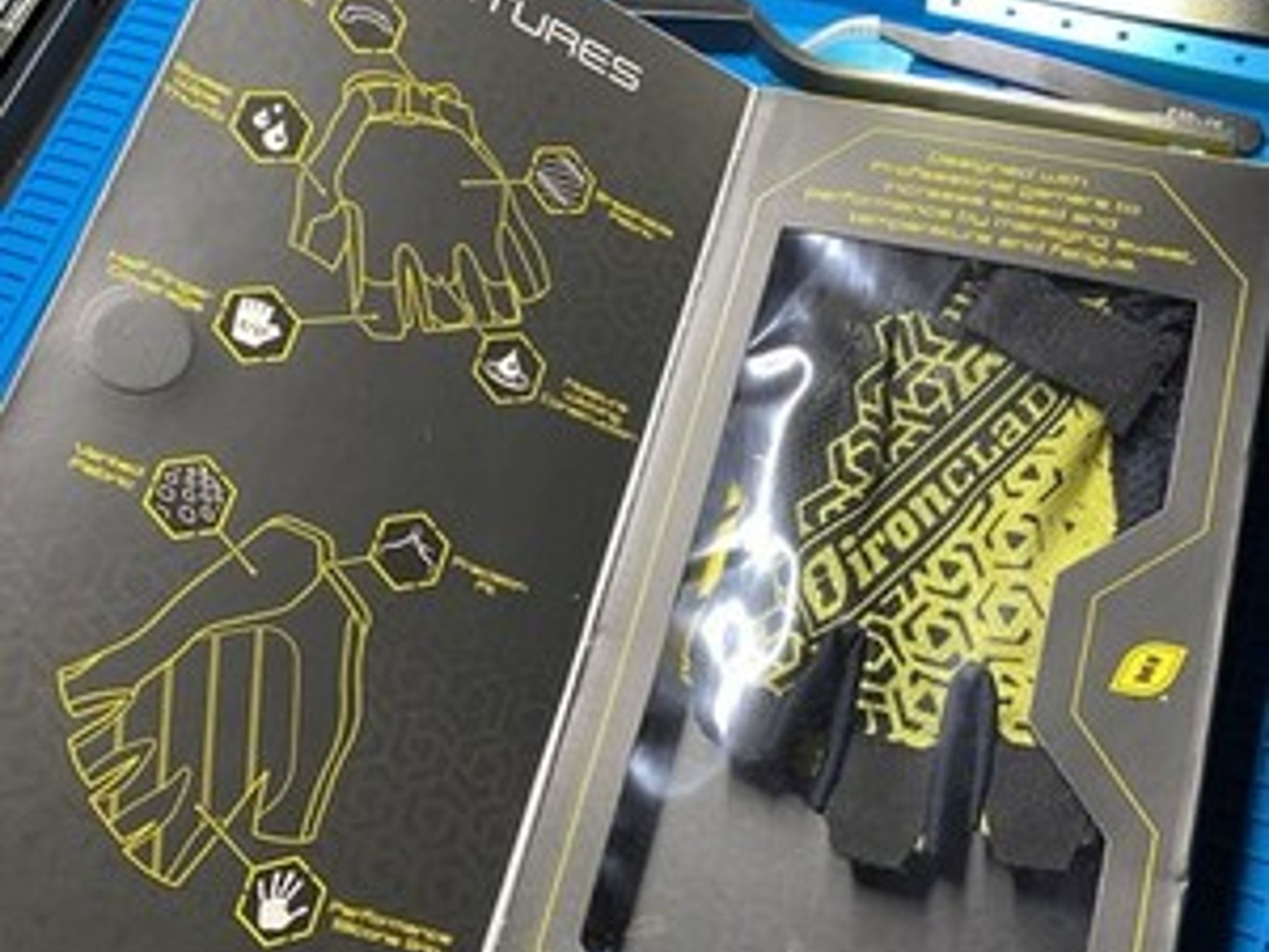 Ironclad Gaming Gloves Half Finger Coverage XL Yellow/Black Multi-Platform