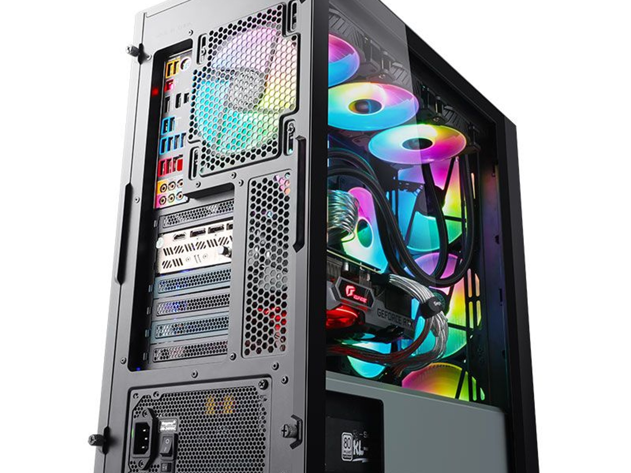 COMBO! SEGOTEP  Gank 360 ATX CASE  | Magnetic Front Panel| FROZEN 360 cooler with 4 HQ ARGB FANS