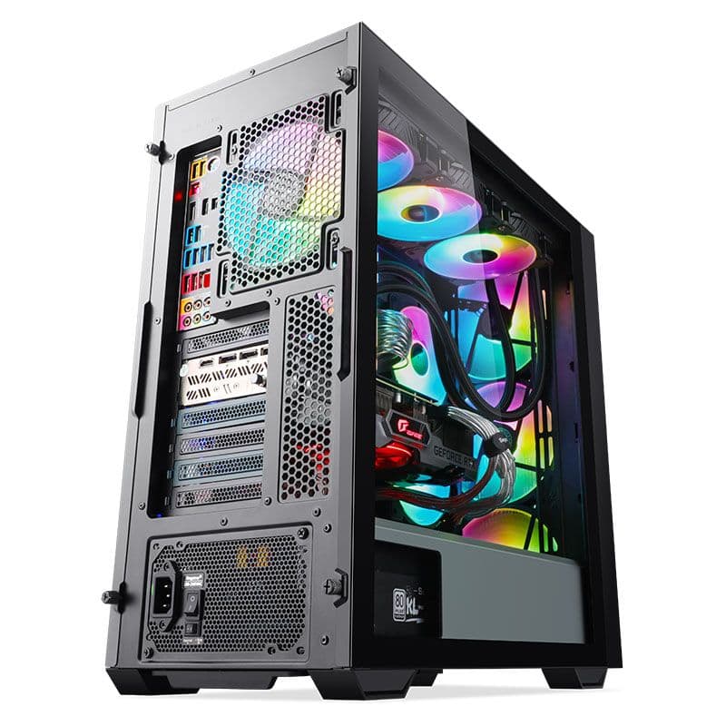 COMBO! SEGOTEP  Gank 360 ATX CASE  | Magnetic Front Panel| FROZEN 360 cooler with 4 HQ ARGB FANS