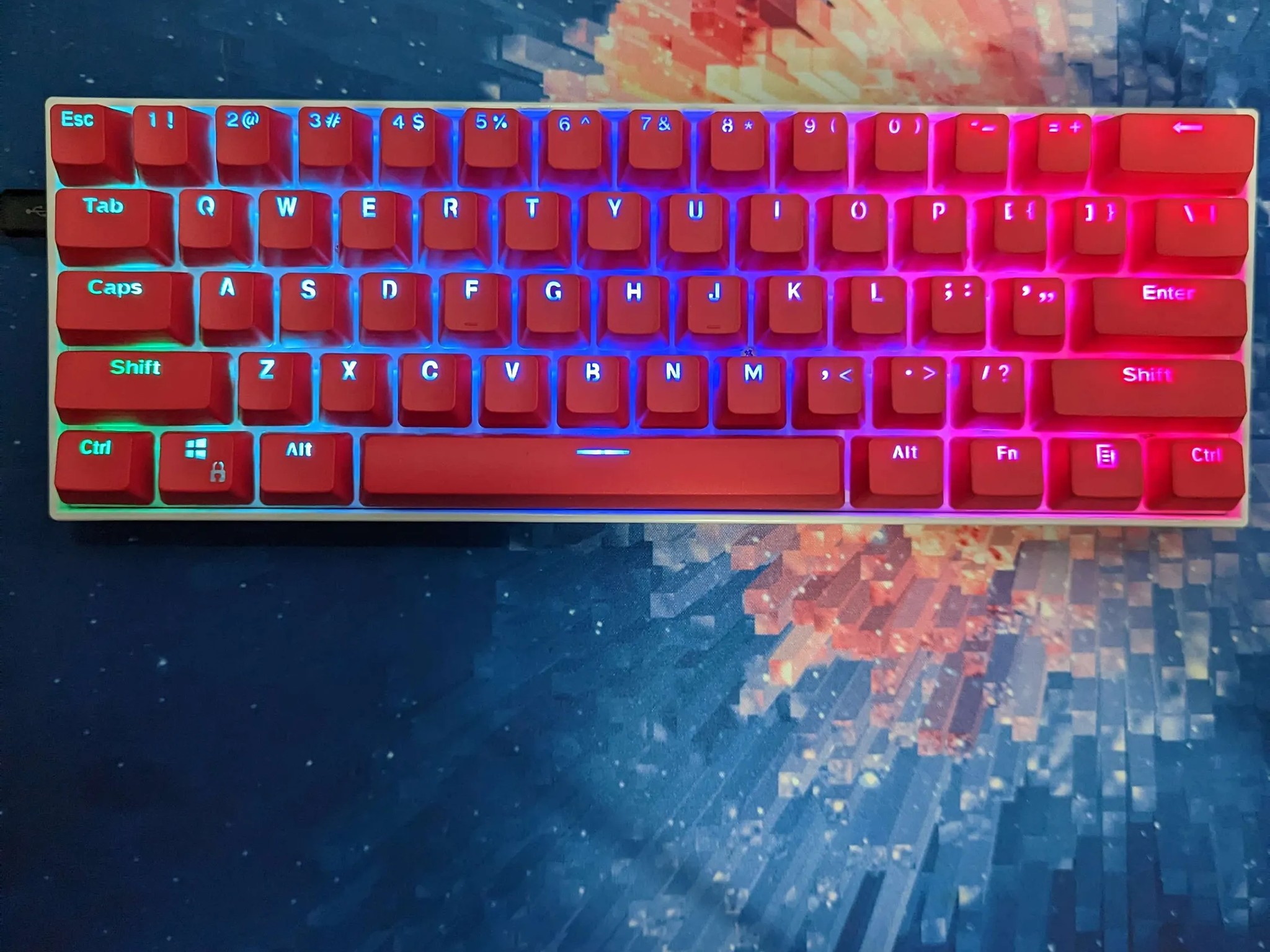 Redragon K630 - Red Keycaps