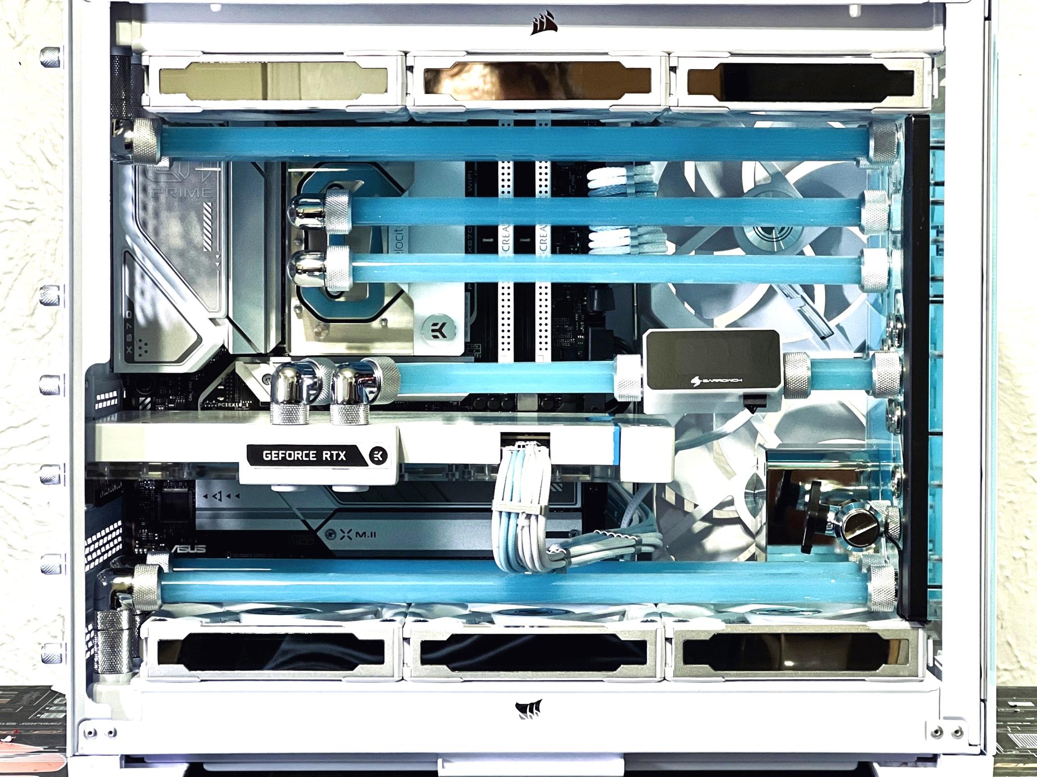 Custom Watercooled Gaming PC - 7800X3D, RTX 4080, 32GB DDR5, EKWB custom loop cooling