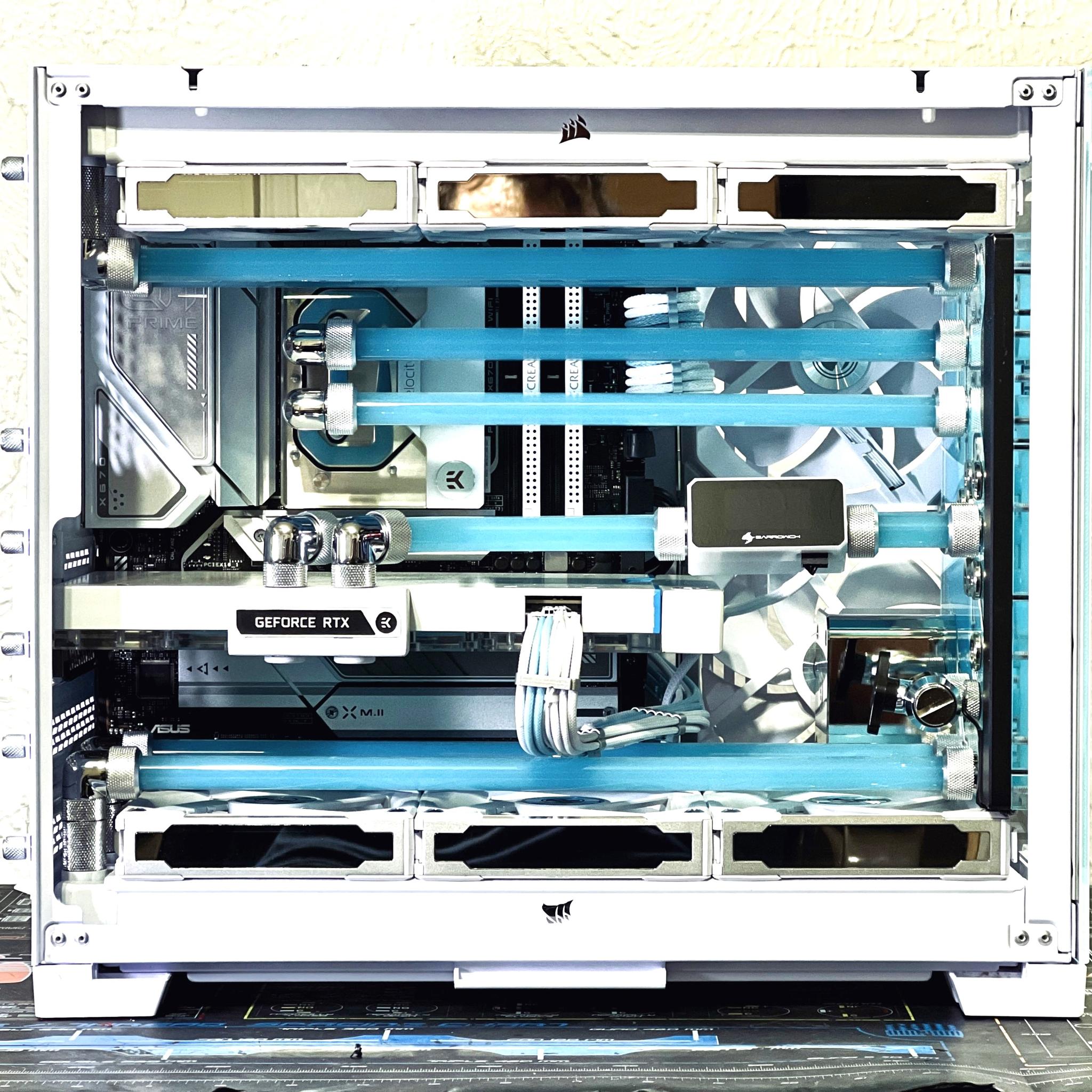 Custom Watercooled Gaming PC - 7800X3D, RTX 4080, 32GB DDR5, EKWB custom loop cooling