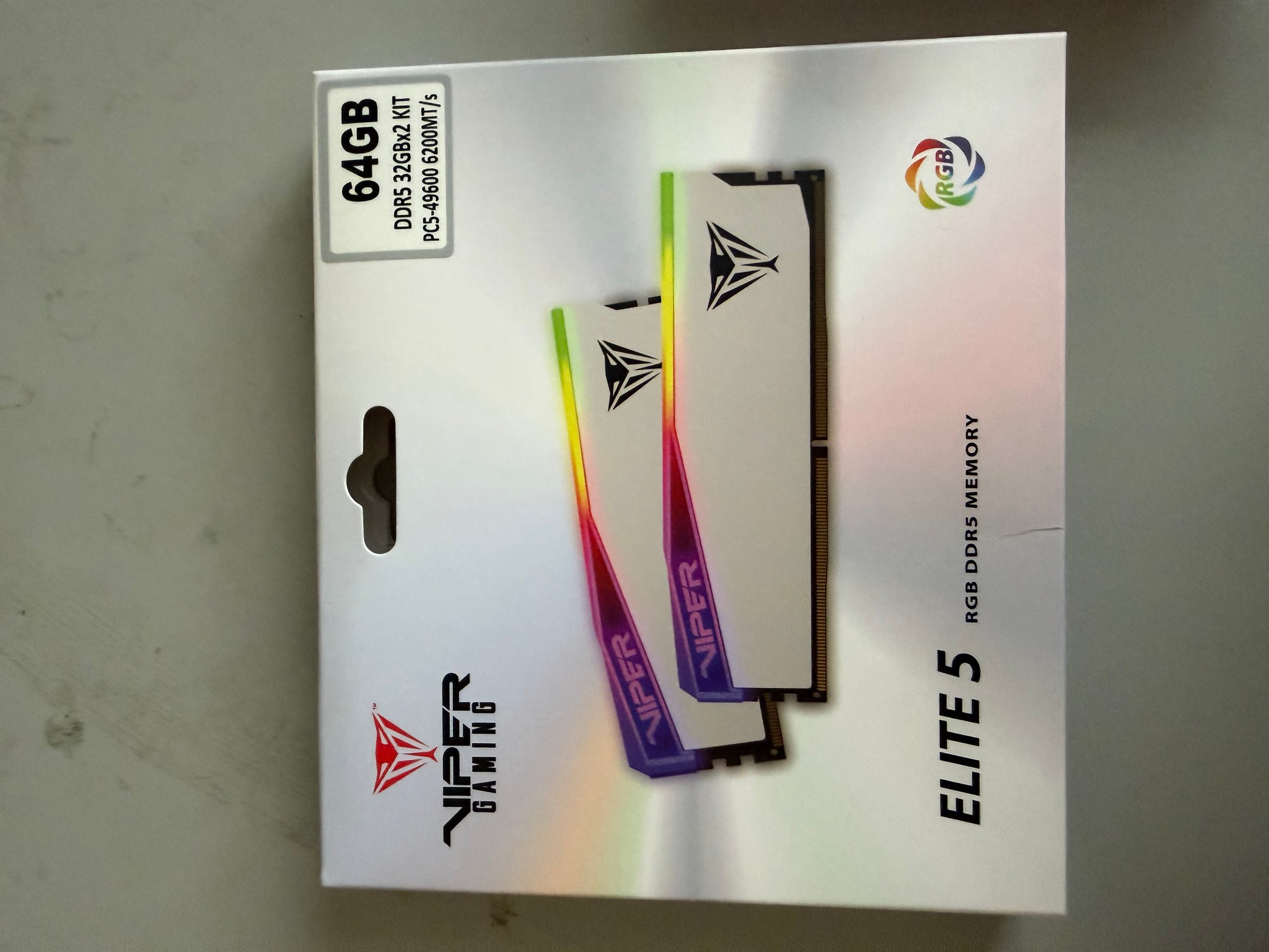 64gb Patriot Viper Gaming Elite 5 RGB DDR5 6200mhz