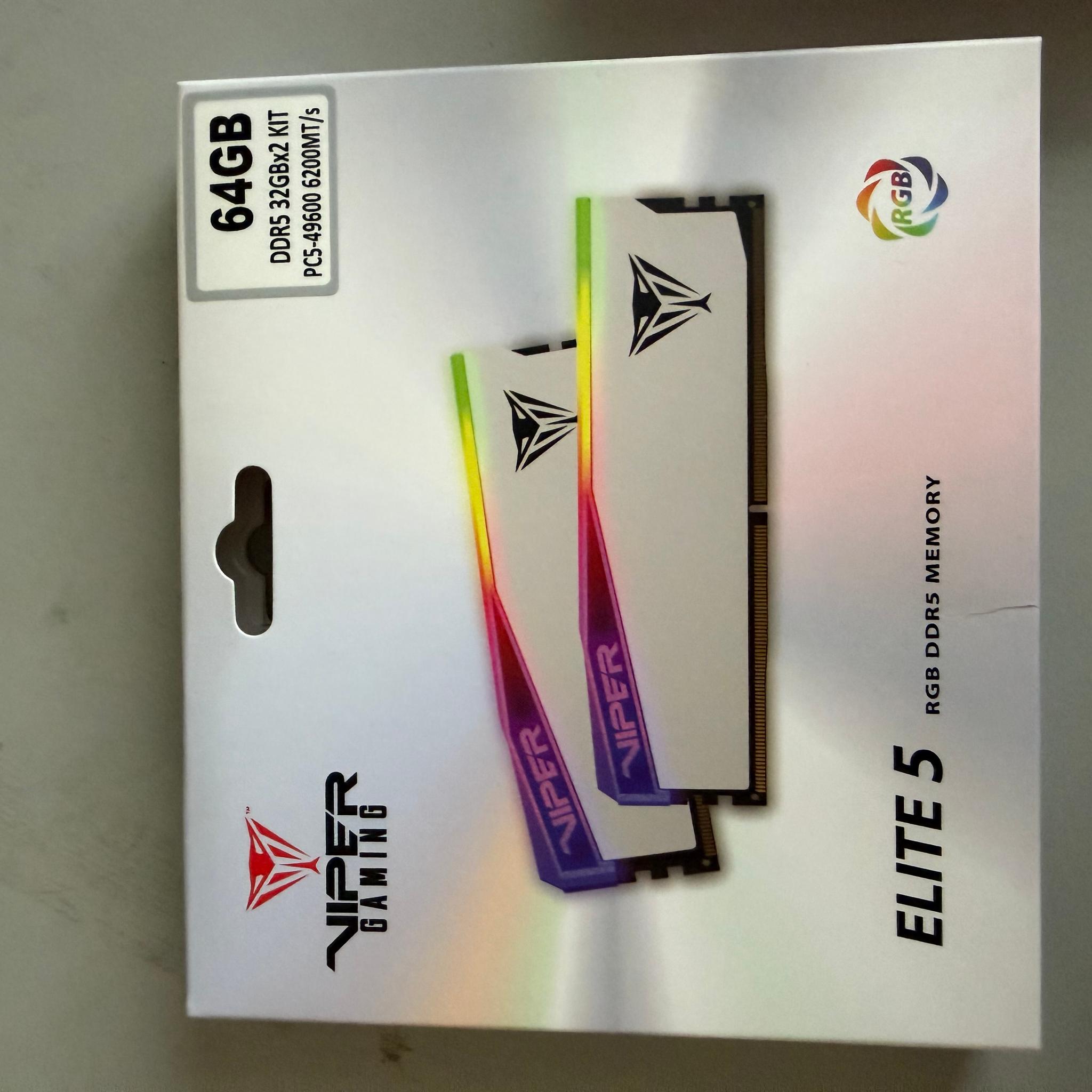 64gb Patriot Viper Gaming Elite 5 RGB DDR5 6200mhz