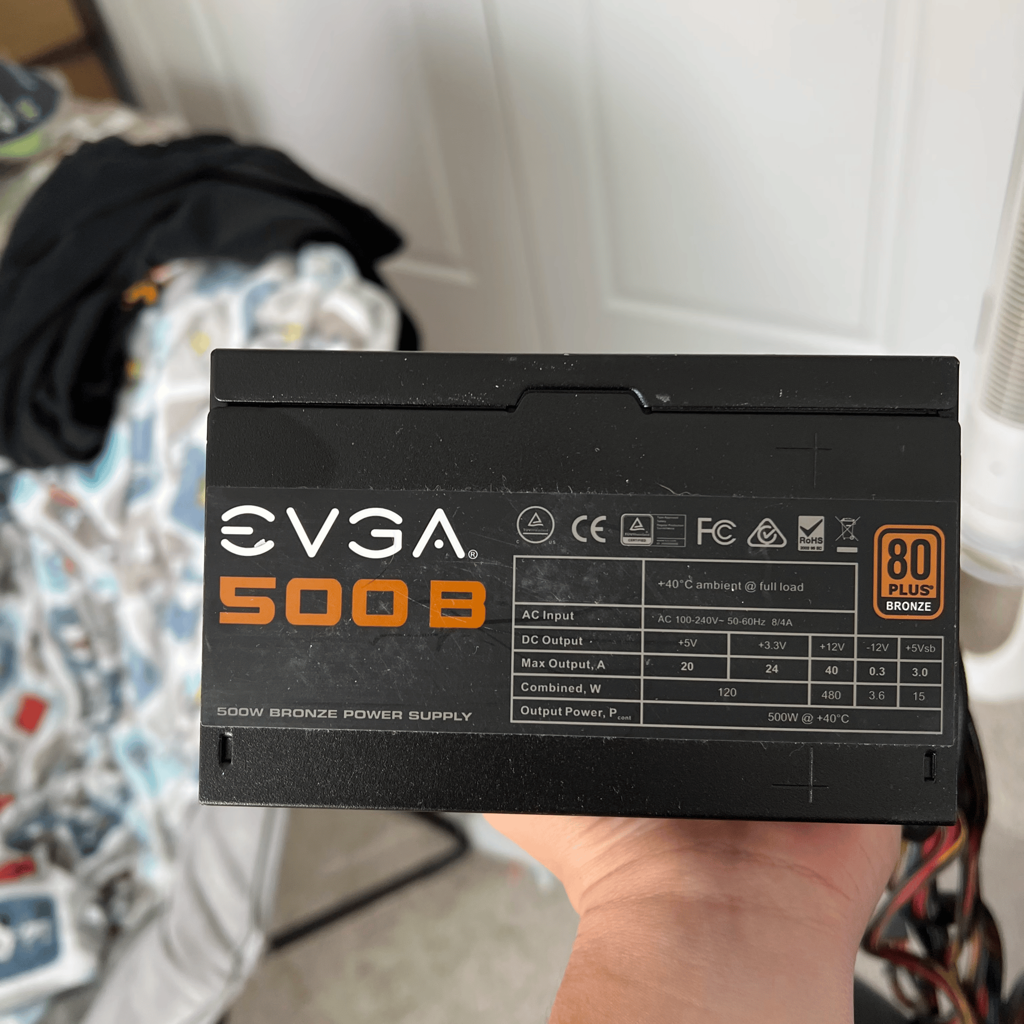 EVGA 500B 500W 80+ Bronze Non-Modular Power Supply