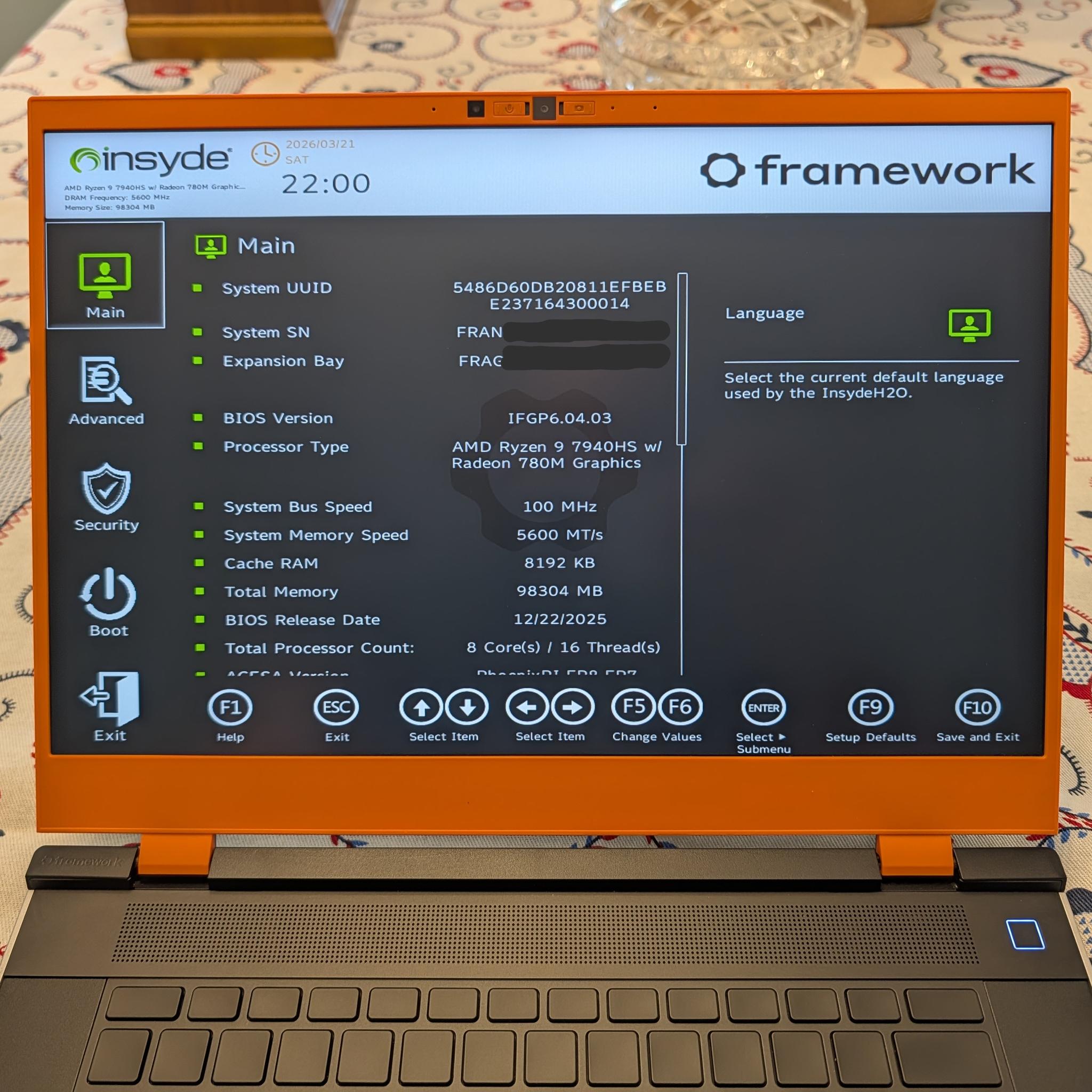 Framework 16 - AMD Ryzen 9 7940HS, 96 GiB RAM