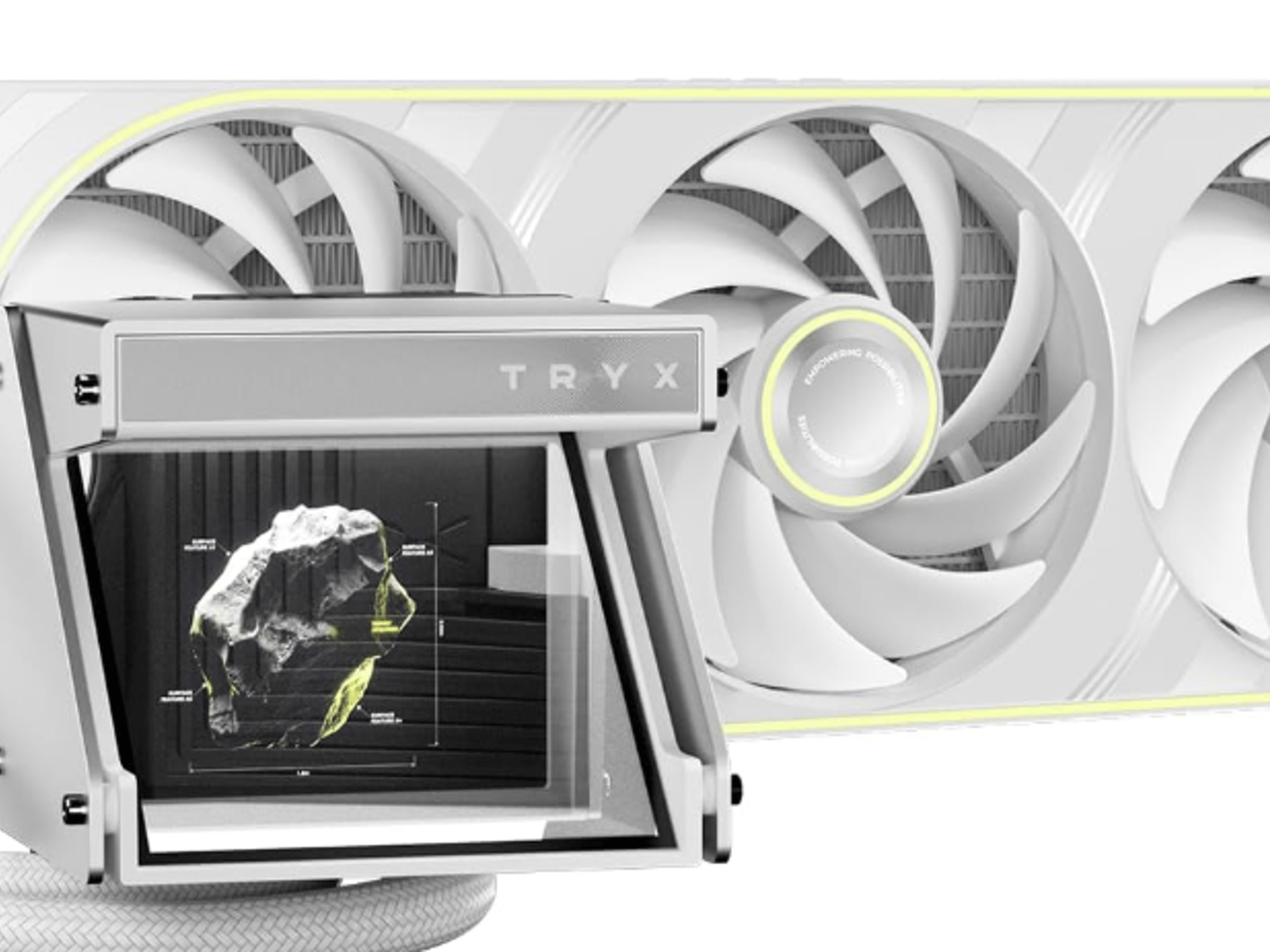TRYX Holo 360mm AIO White Holographic Visual GIPHY Built-in Asetek 280w TDP