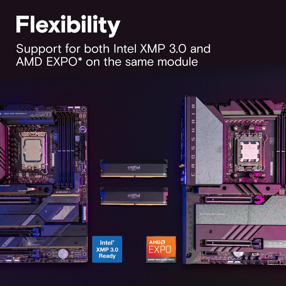 32GB (2x16GB) 6000 MT/s Crucial Pro Gaming DDR5 RAM