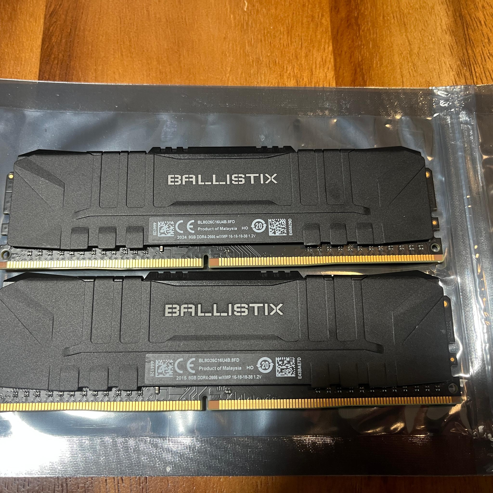 CRUCIAL BALLISTIX 16GB (2x8GB) DDR4 BL8G26C16U4B.8FD DDR4-2666MHz