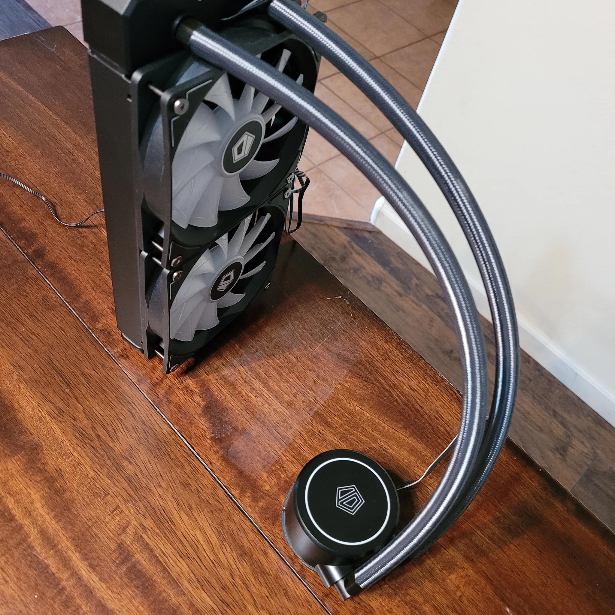 Black ID-COOLING AURAFLOW X 240mm CPU AIO Cooler RGB Fan (Intel and AMD CPU Support)