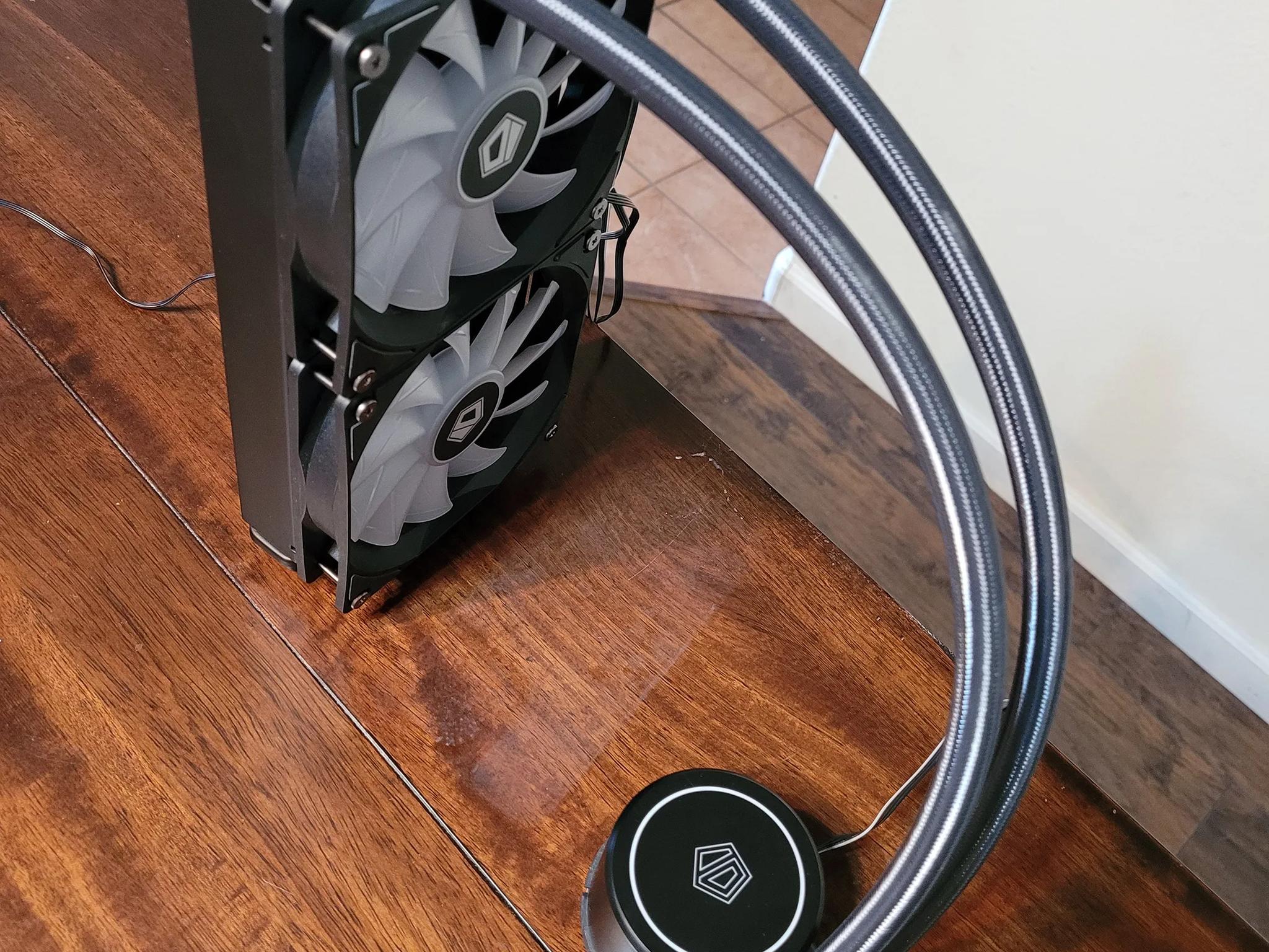 Black ID-COOLING AURAFLOW X 240mm CPU AIO Cooler RGB Fan (Intel and AMD CPU Support)