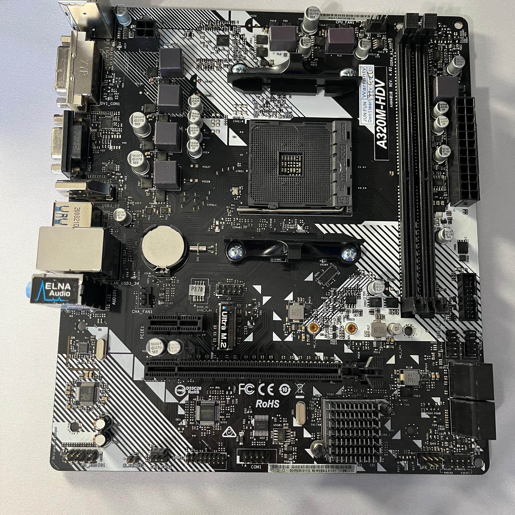 Combo! ASROCK A320M-HDV, CPU Cooler, Sata Cable