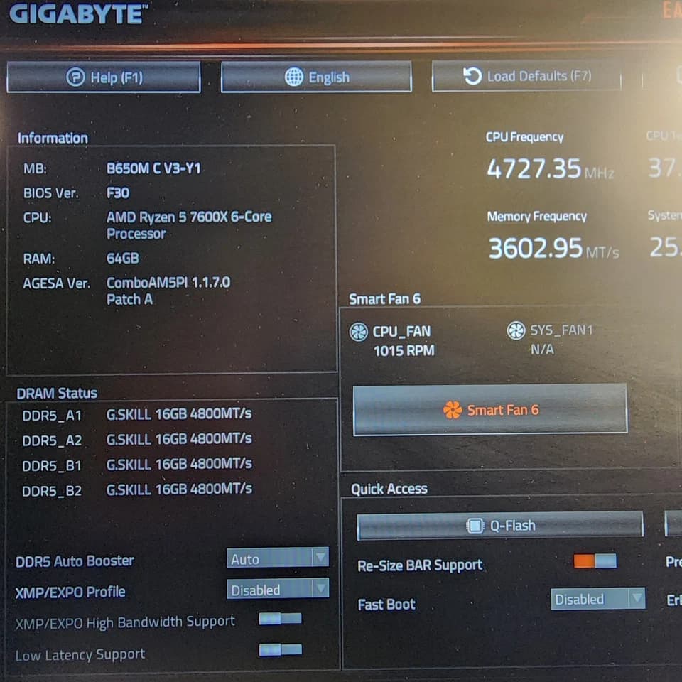 UPDATED BIOS GIGABYTE B650M C V3 WIFI AM5 DDR5 MATX MOTHERBOARD