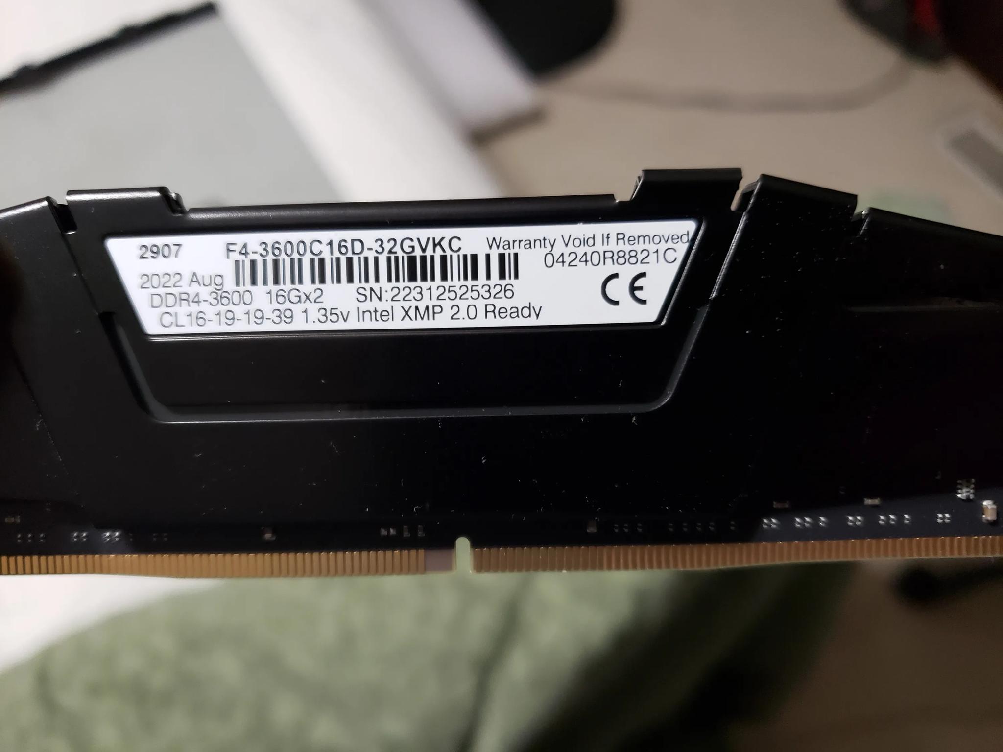 G.Skill Ripjaws V DDR4 32GB (2x16GB) 3600Mhz