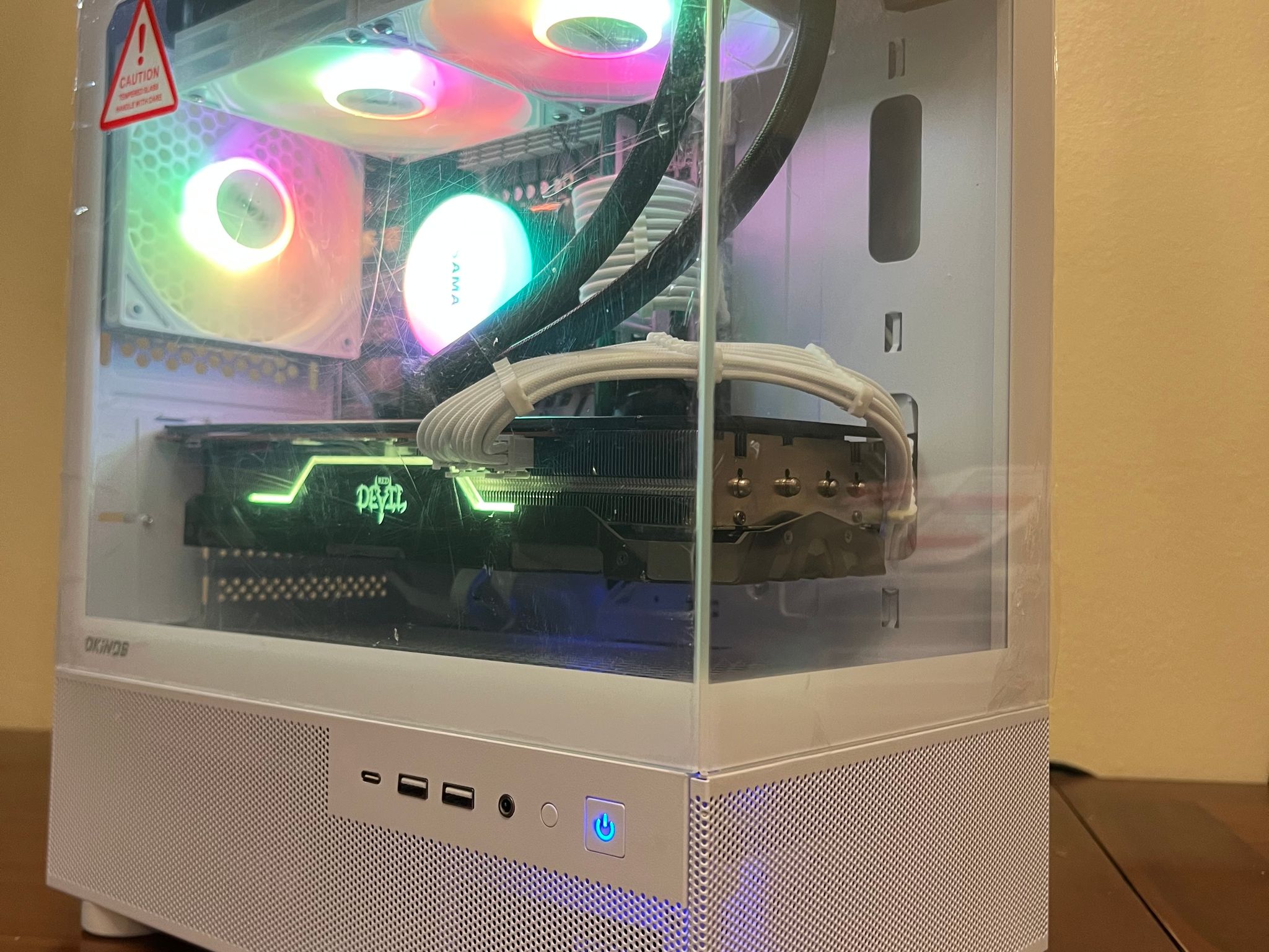 Water Cooled Intel 10 Core White Gaming PC RX 5700xt 8GB 1TB Storage 16GB RAM WIFi WINDOWS 10 Pro
