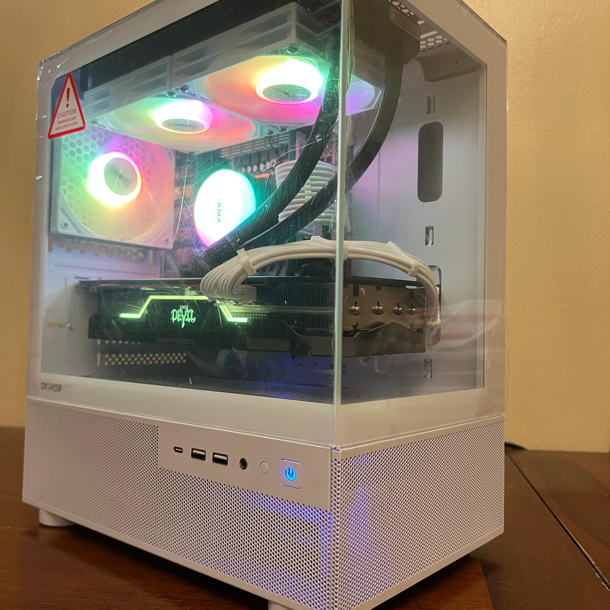 Water Cooled Intel 10 Core White Gaming PC RX 5700xt 8GB 1TB Storage 16GB RAM WIFi WINDOWS 10 Pro