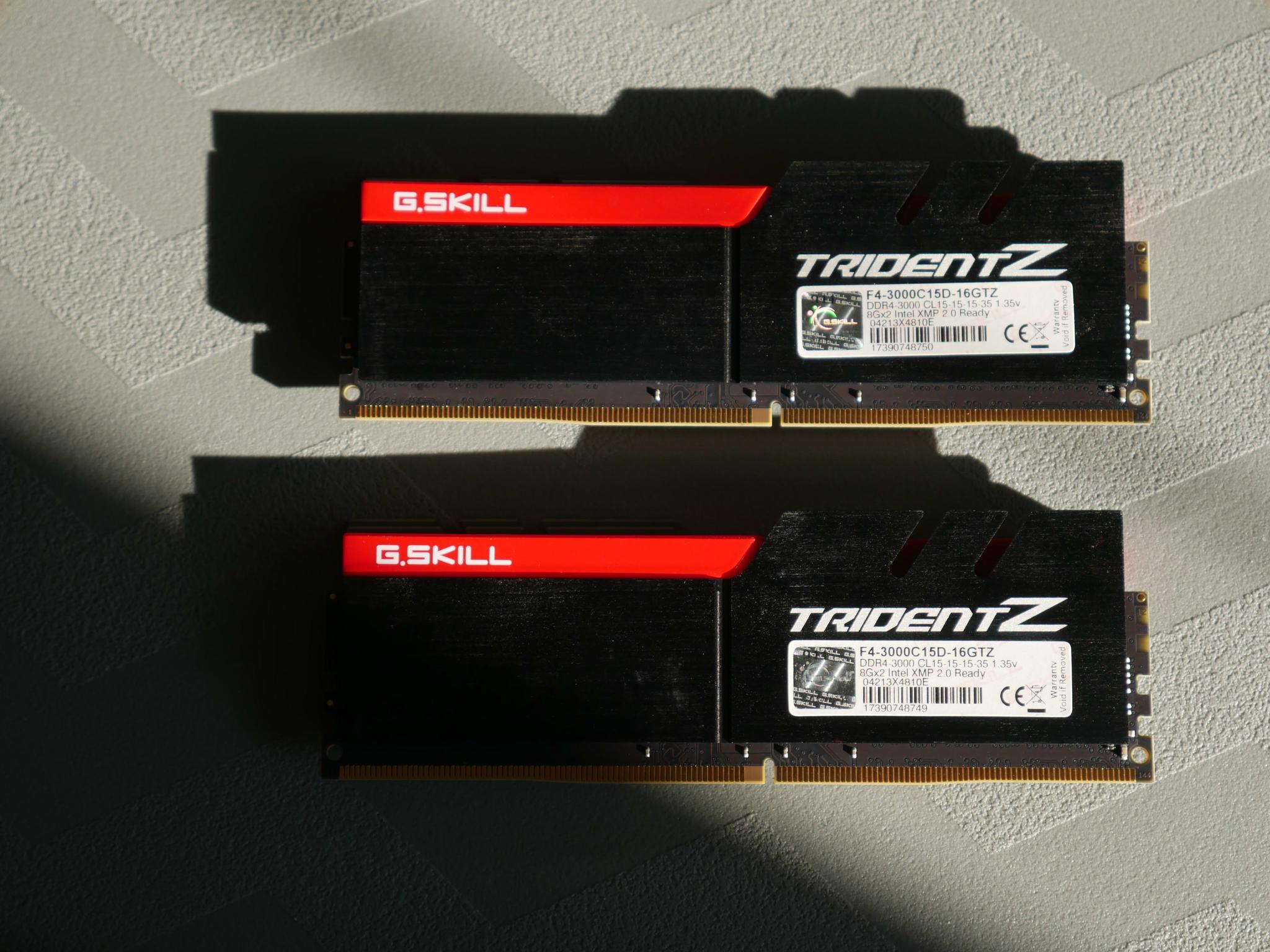 G.SKILL TridentZ Series 16GB (2 x 8GB) DDR4 3000 (PC4 24000) Desktop Memory Model F4-3000C15D-16GTZ